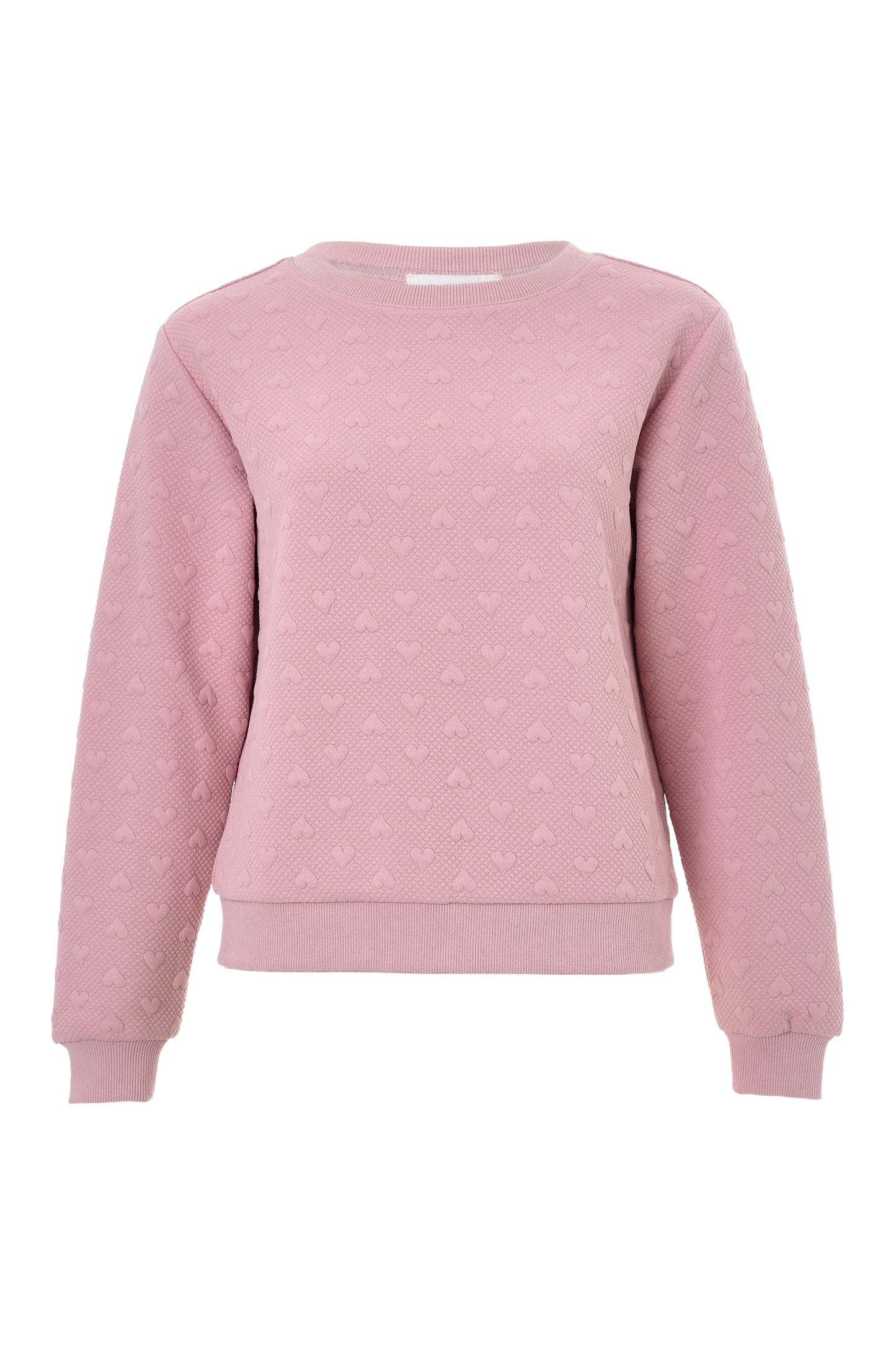 Jan Heartfelt Quilted Sweatshirt - Pale Pink
