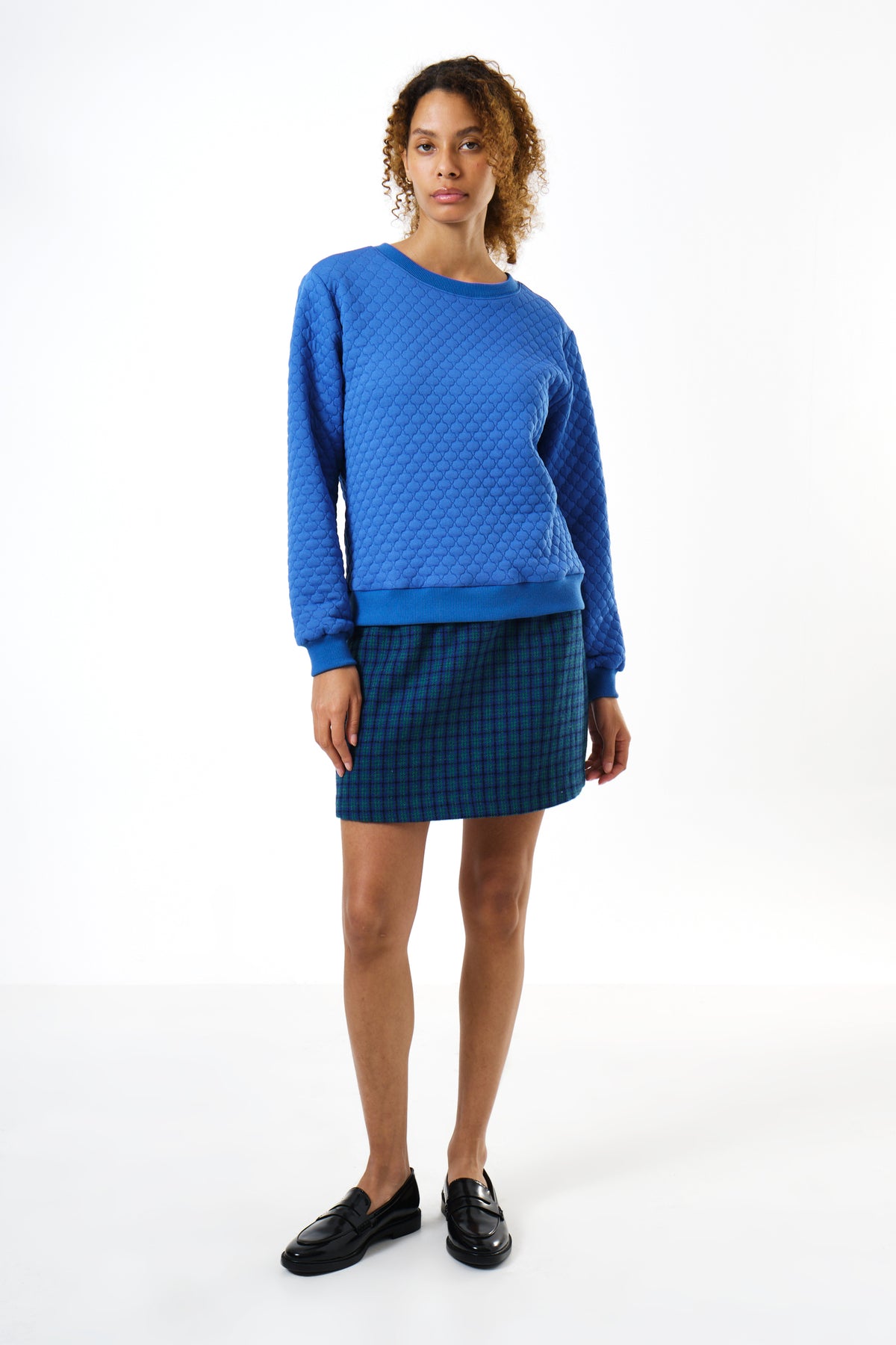 Jan Tile Quilted Sweatshirt - Blue - Detail 2