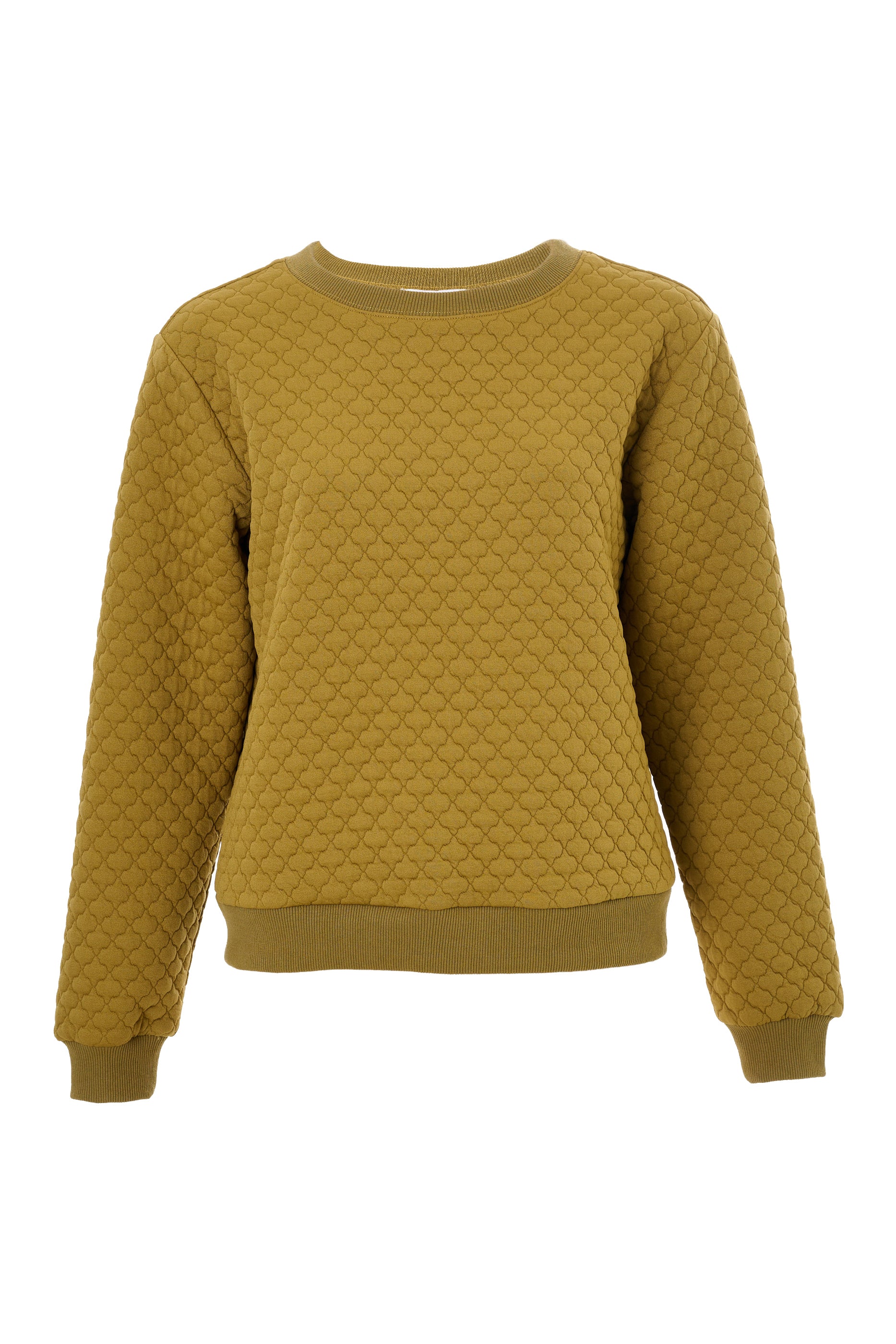 Jan Tile Quilted Sweatshirt - Dark Mustard - Detail 3