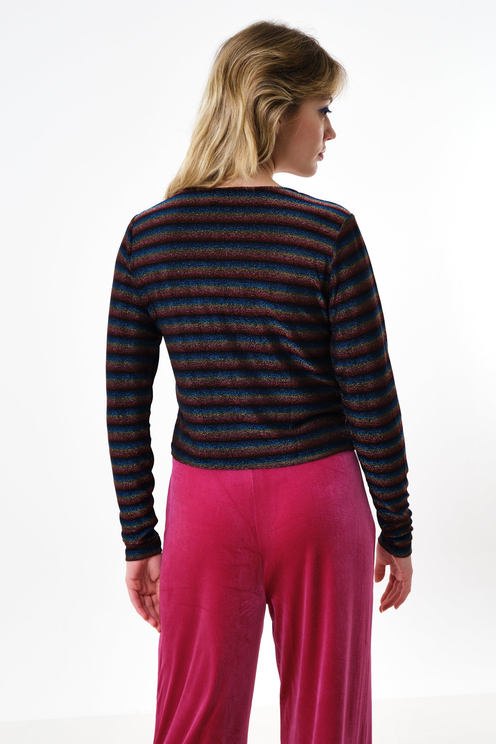 Jayda Sparkle Stripe Cardigan - Gold