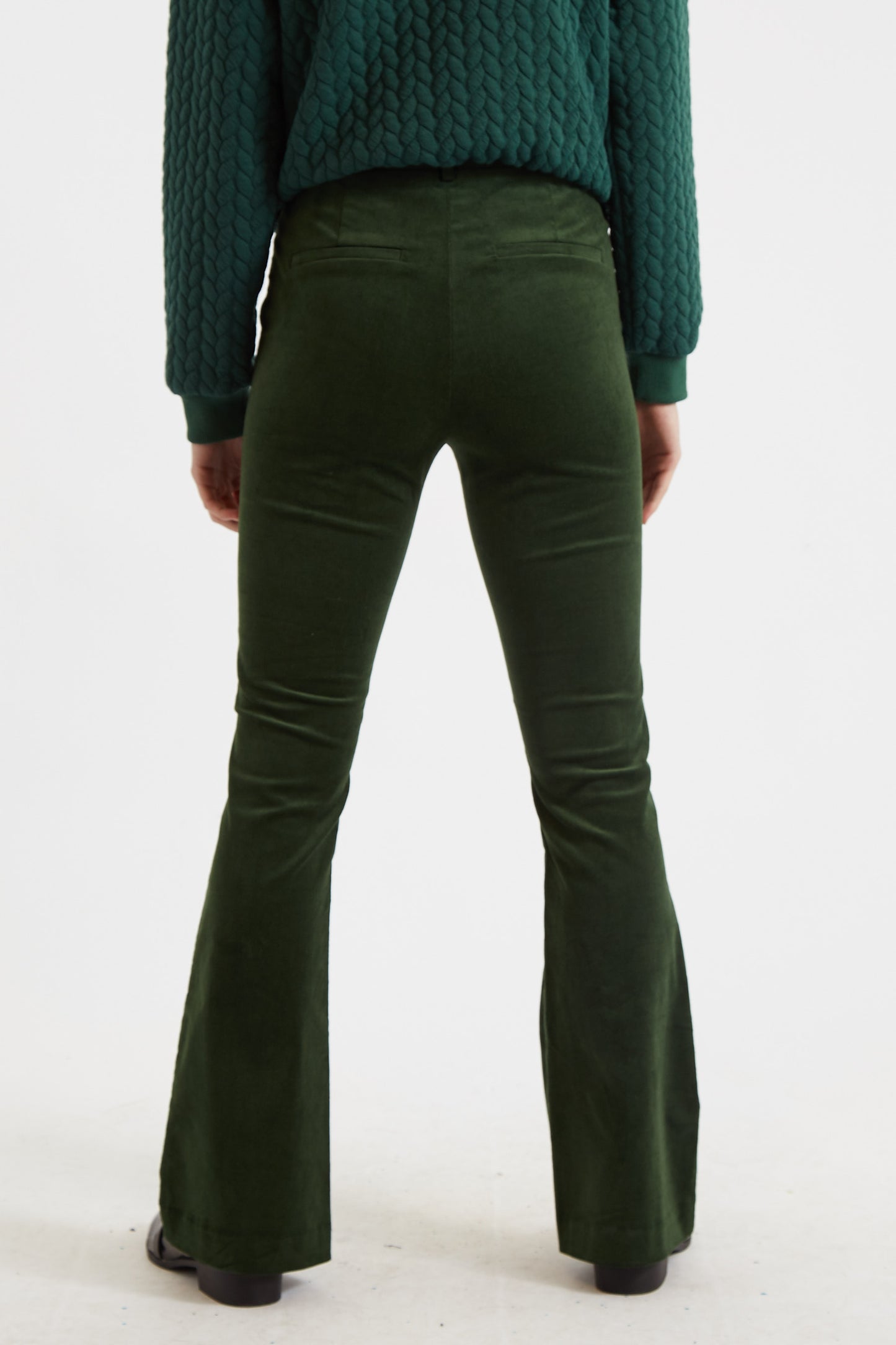 Jayelyn Babycord Flared Trouser - Forest Green