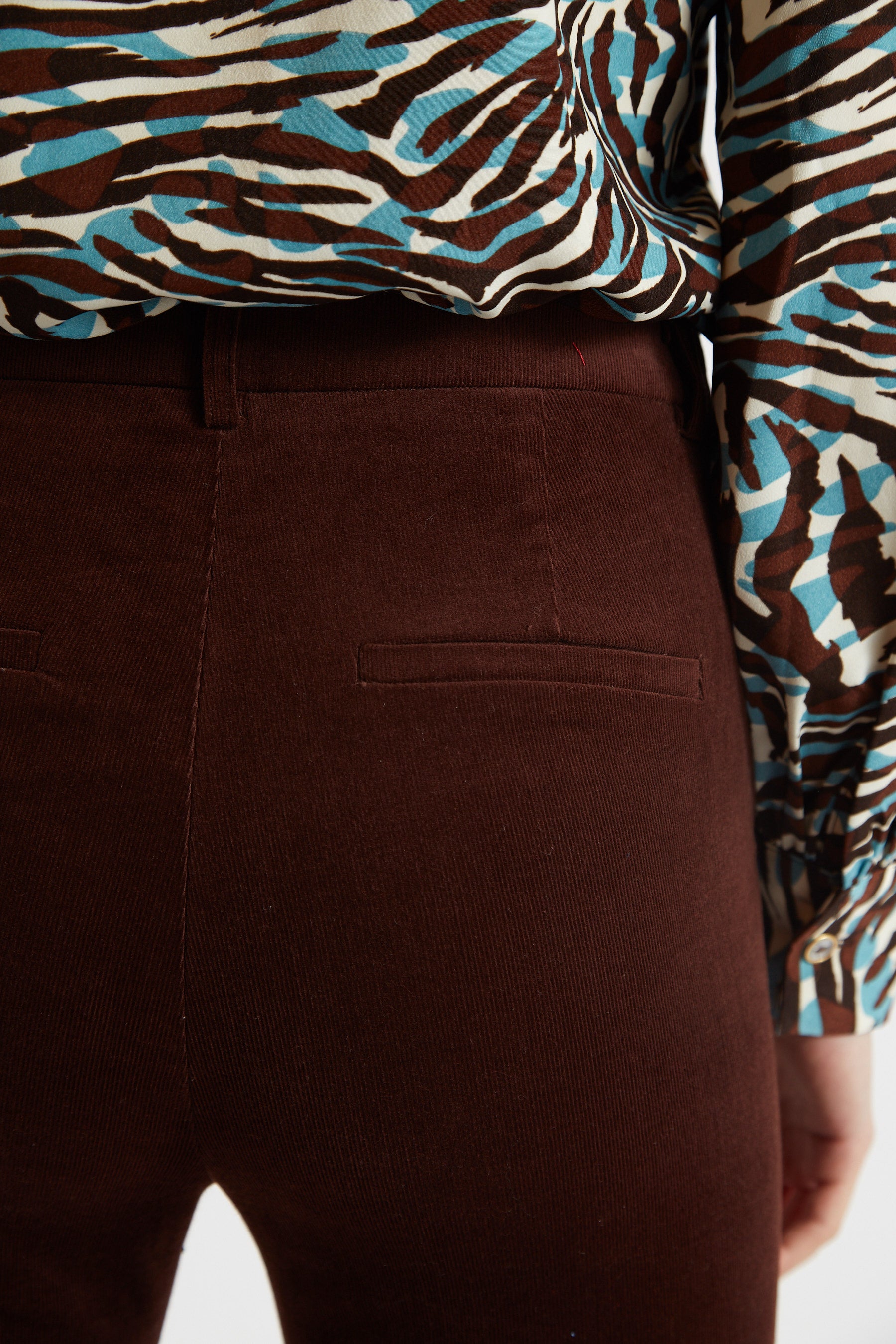 Jayelyn Babycord Flared Trousers - Chocolate - Detail 2