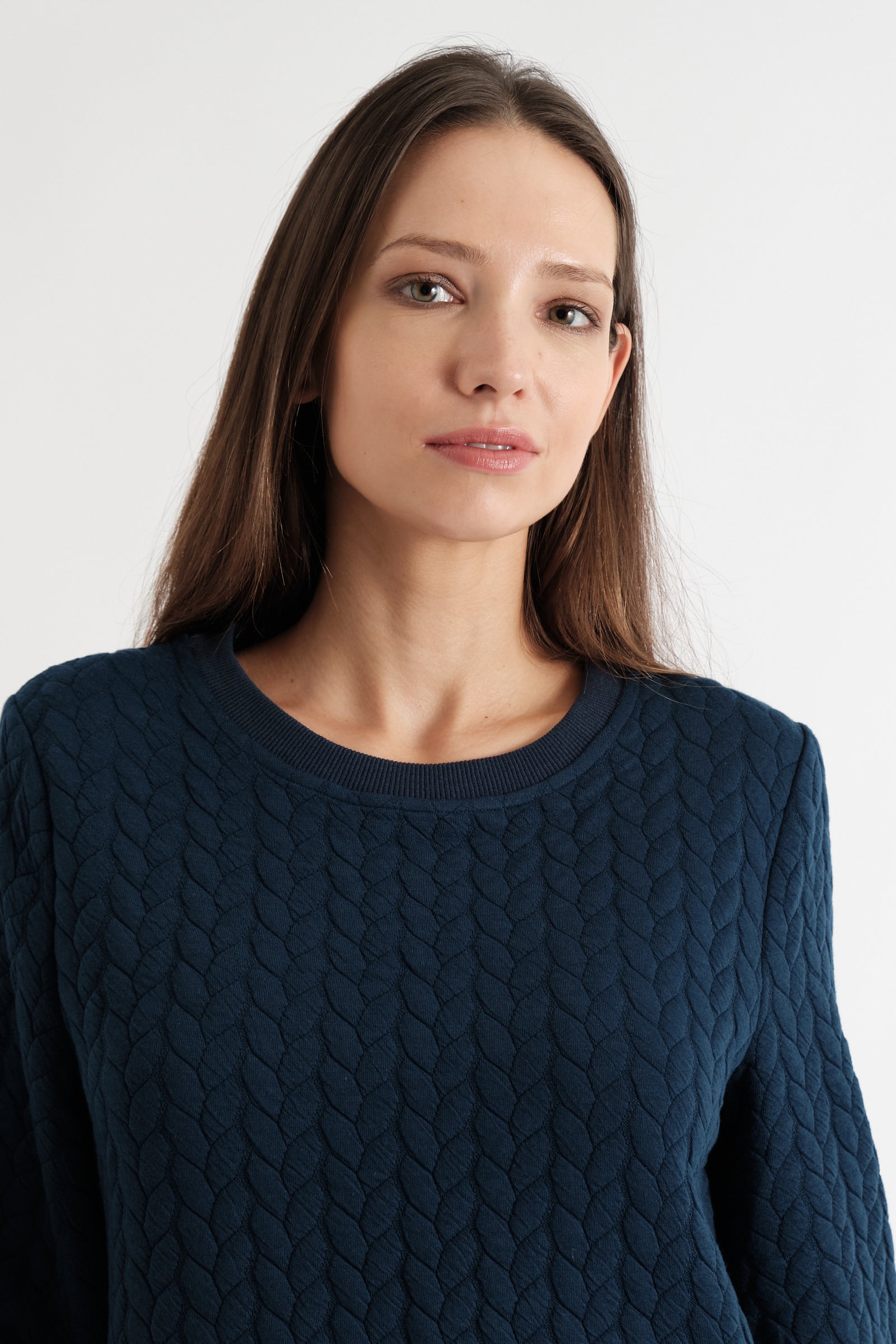 Jessika Plait Mini Dress in Navy - Detail 1