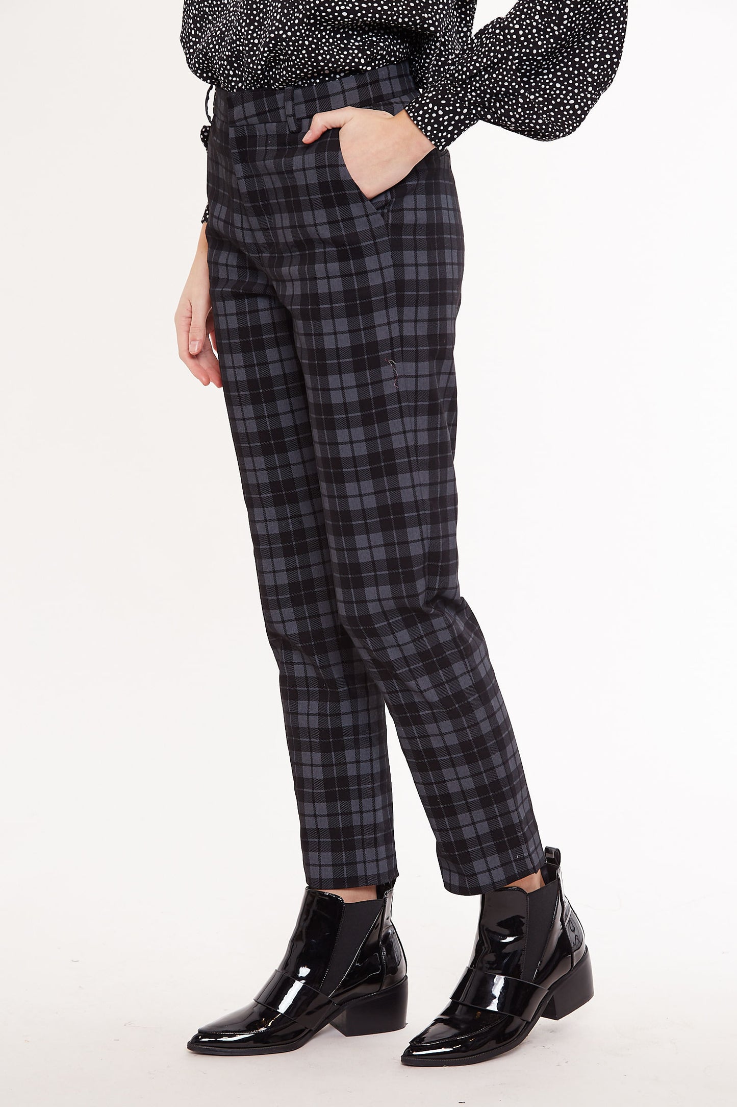 Louche Joele Mono Check Slim Ankle Length Trouser