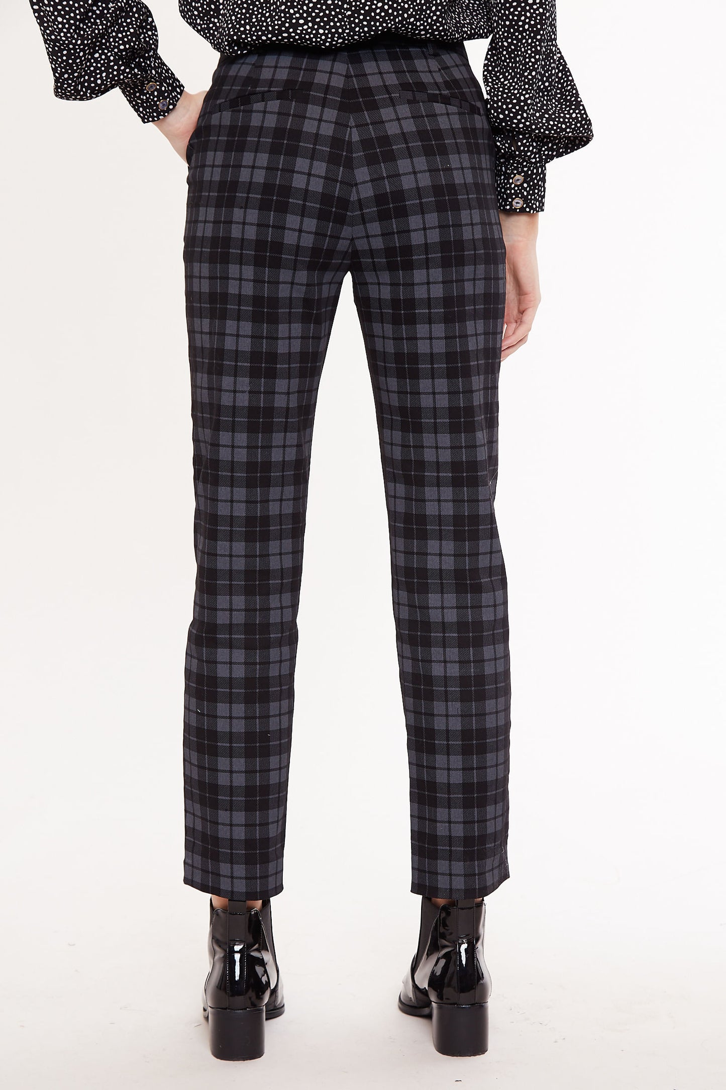 Louche Joele Mono Check Slim Ankle Length Trouser