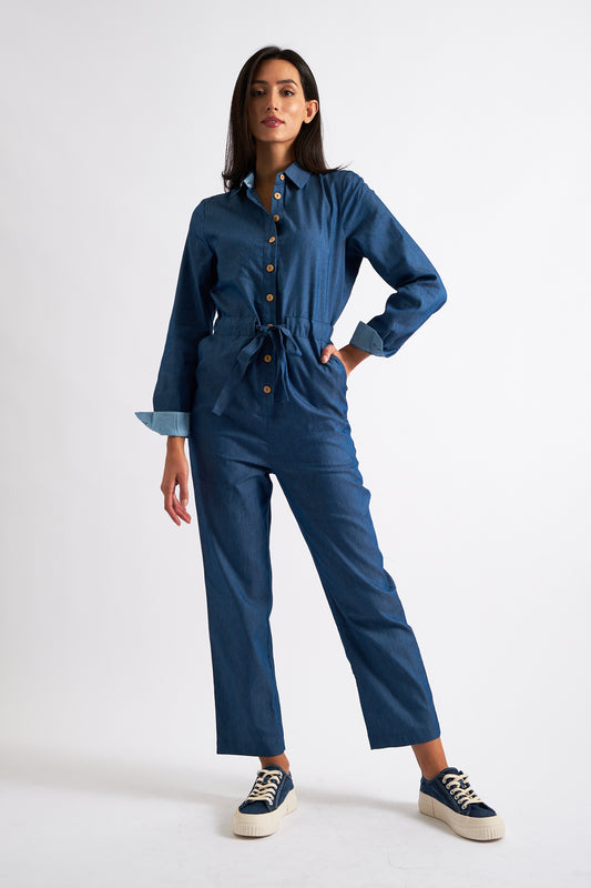 Jonas Chambray Long Sleeve Jumpsuit