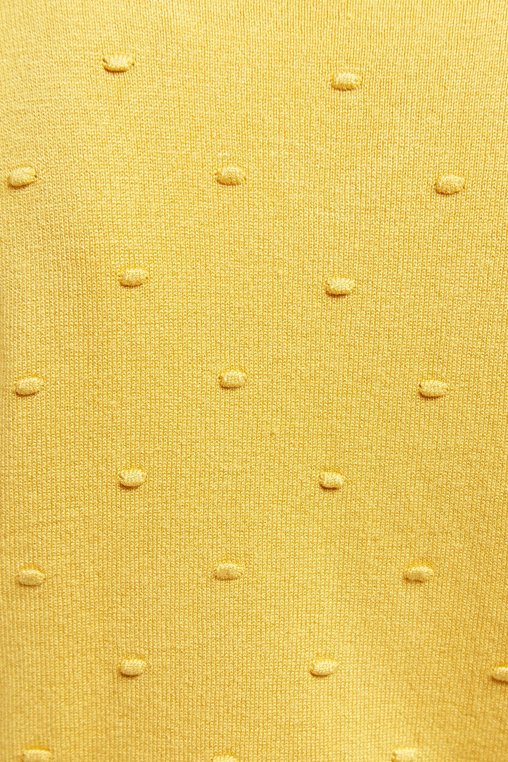 Josephina Raindrops Textured Short Sleeve Collared Sweater Mustard - Styled