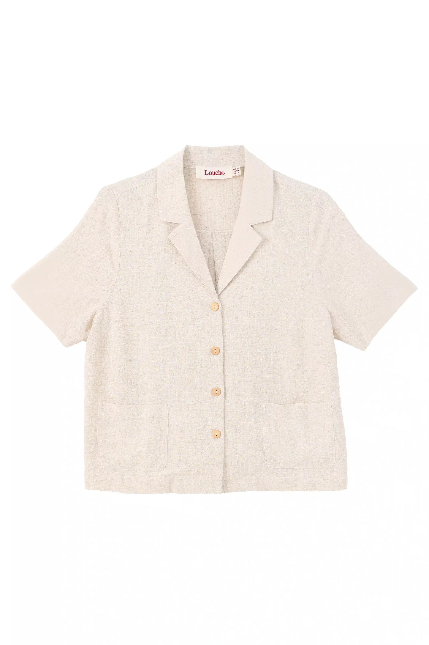 Kit Linen Mix 2 Pocket Short Sleeve Resort Shirt-Natural