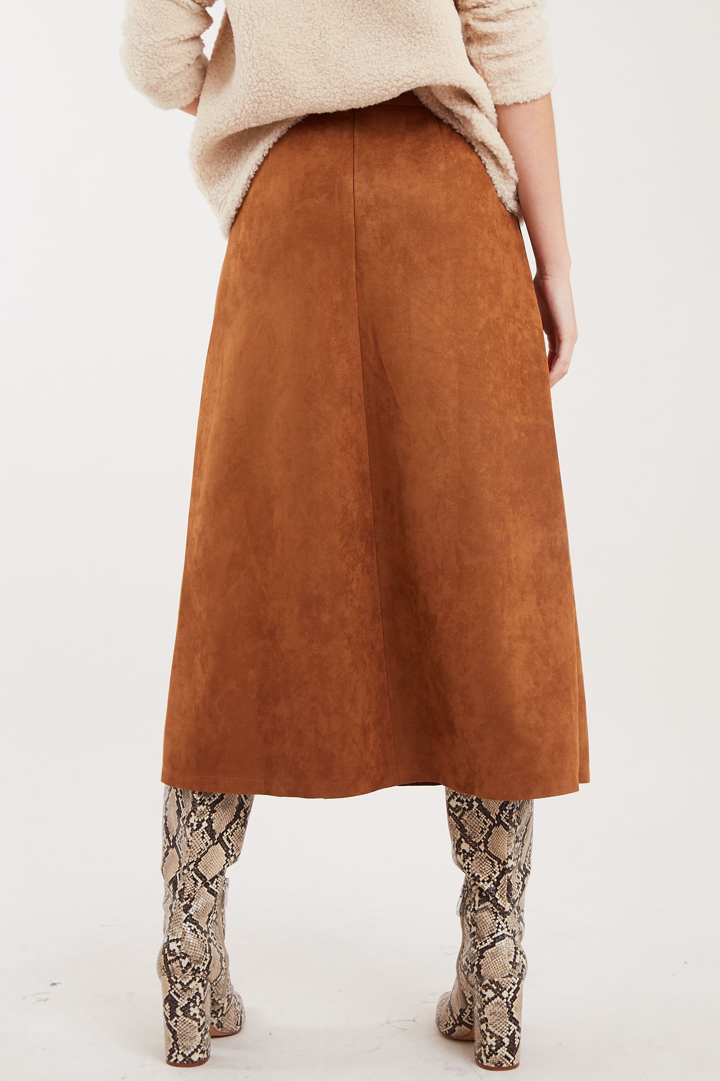 Louche Kiya Faux Suede Midi Skirt