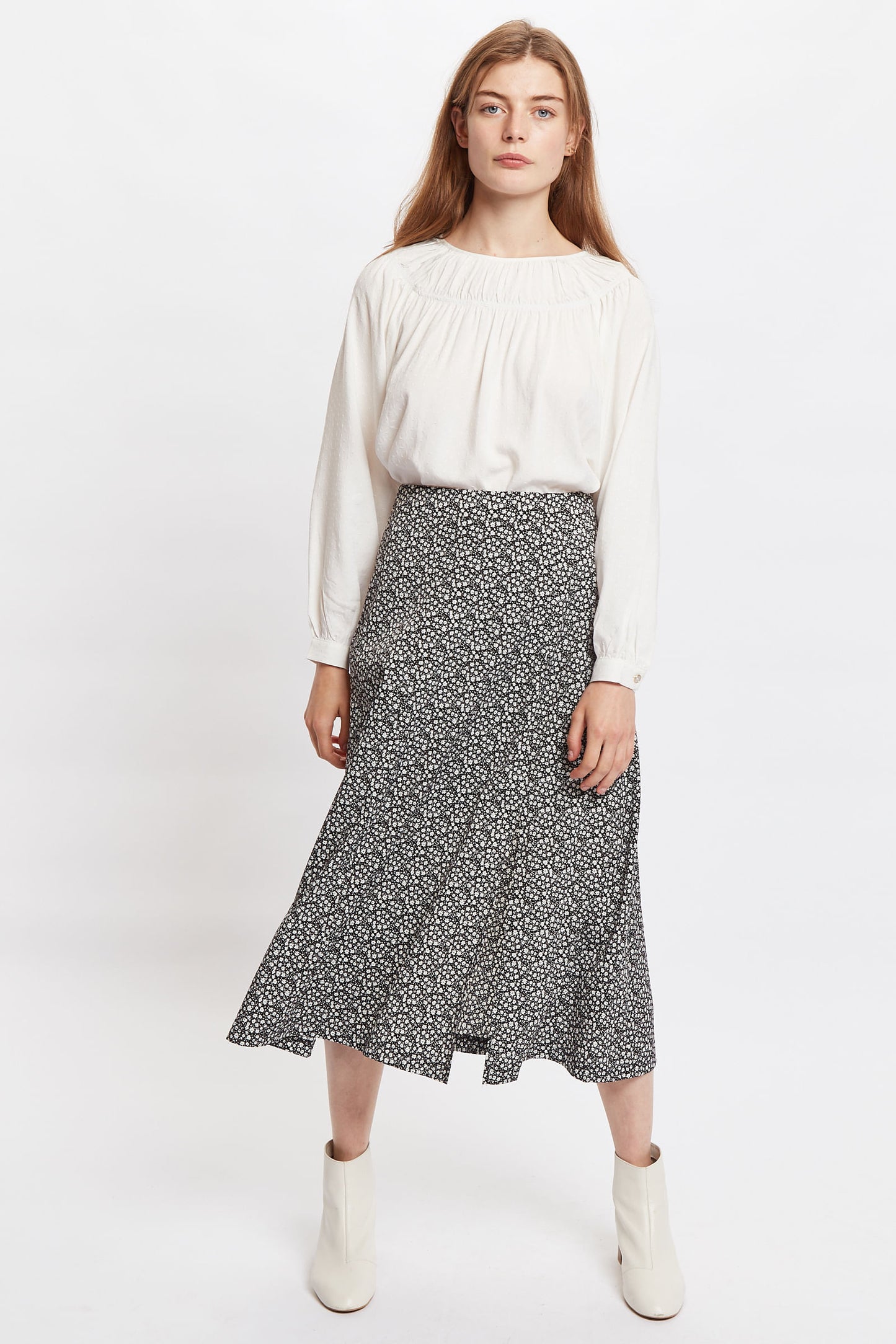 Louche Kiyo Candy Bud Print Midi Skirt