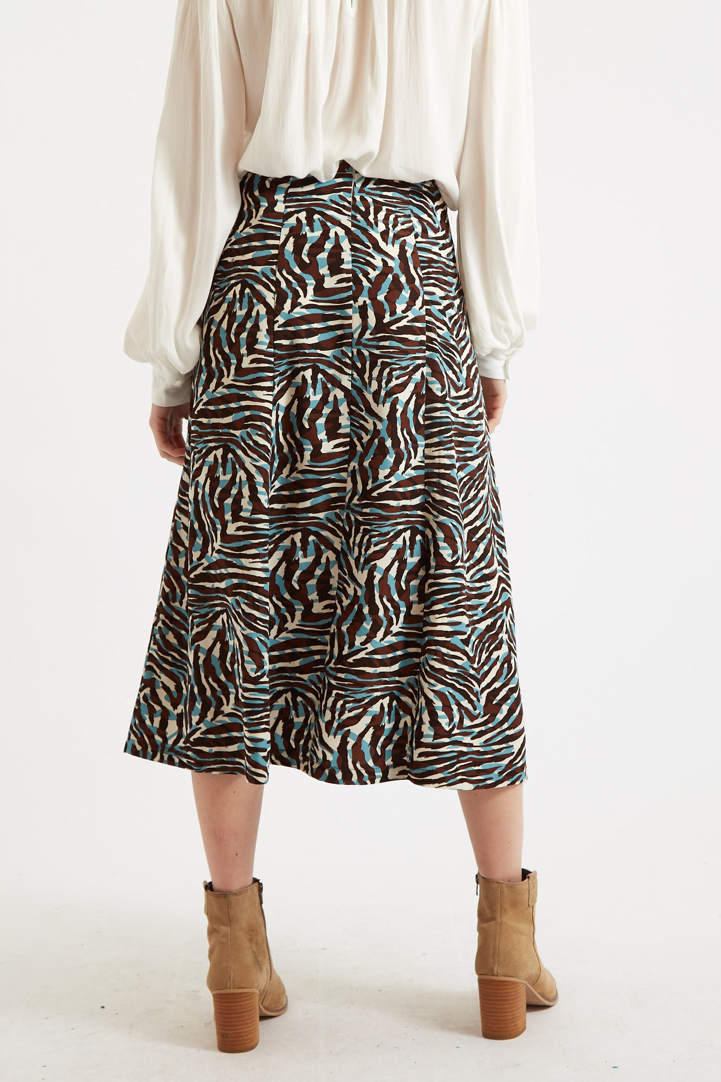 Kiyo Roar Print Midi Skirt