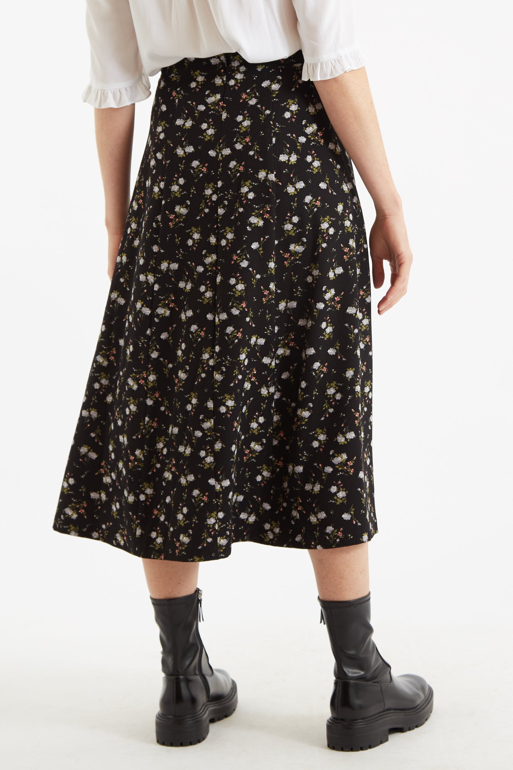 Kiyo Slavic Flowers Midi Skirt