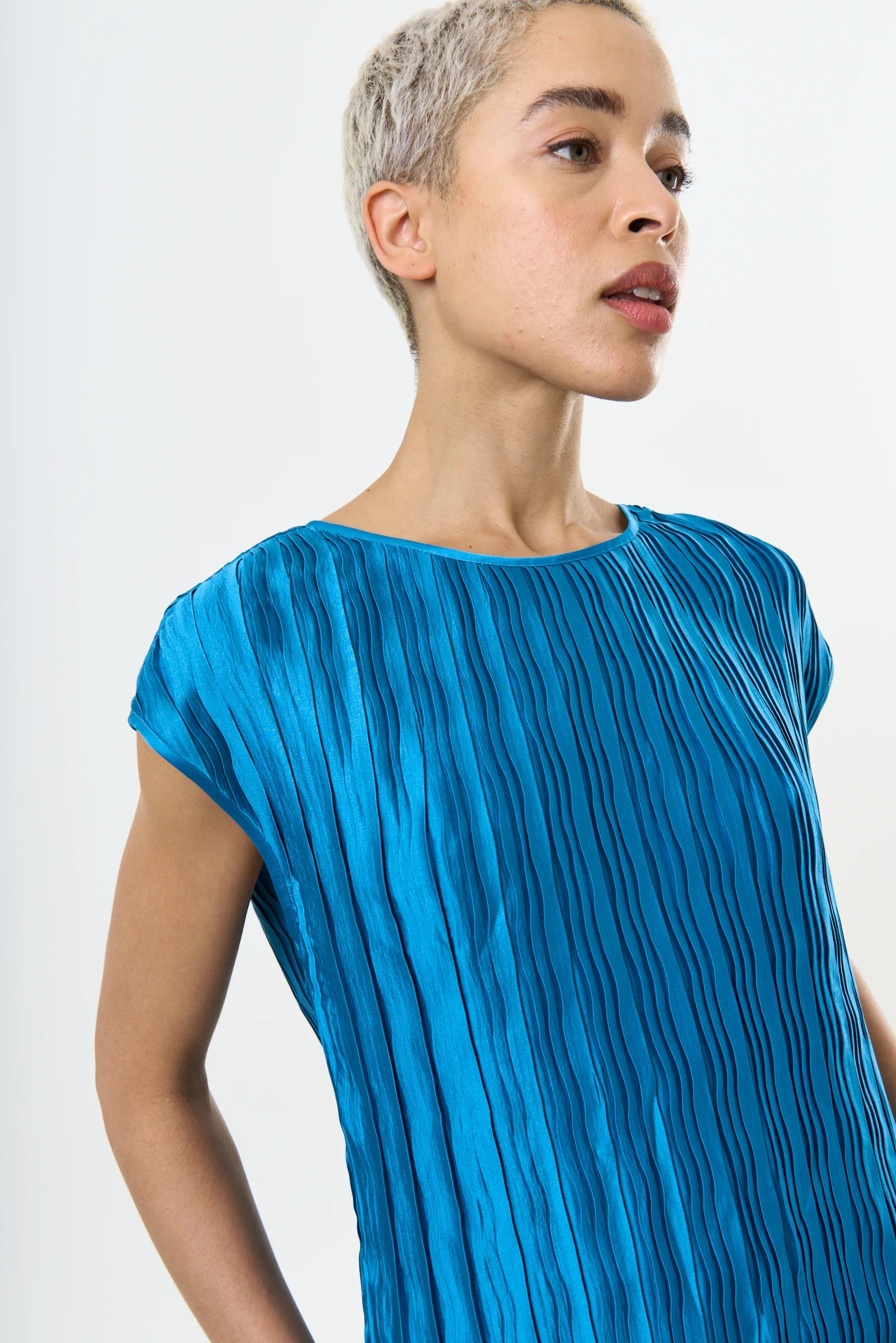 Korine Pleat Surprise Top - Petrol - Detail 1
