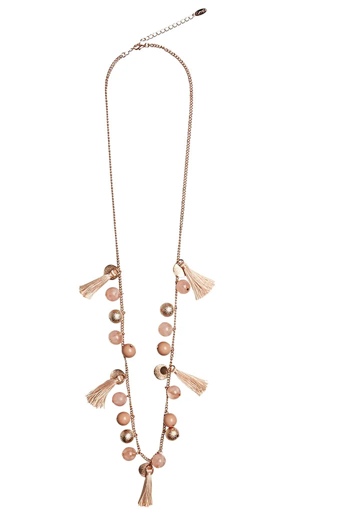 Laura Tassel Rose Gold Necklace - Detail 1