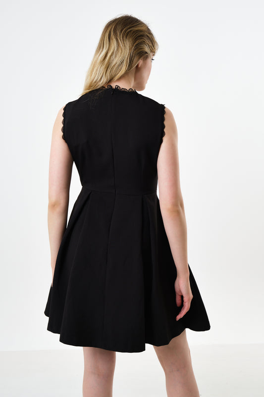 Lenore Black Lace Bodice Mini Dress