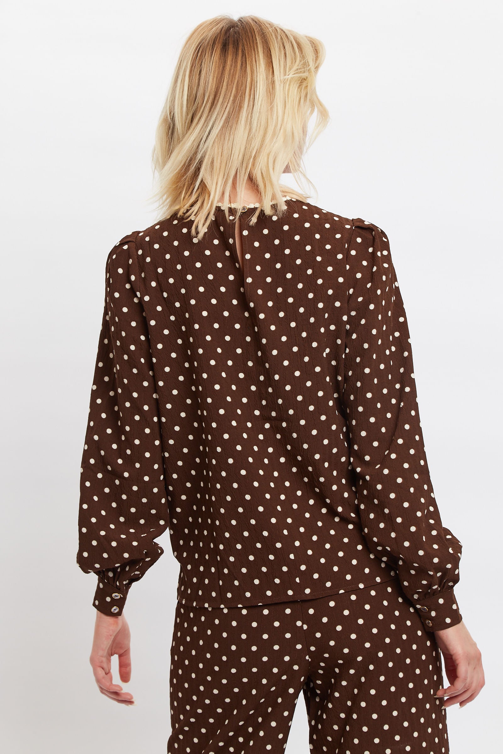 Louche Lima Pretty Woman Print Long Sleeve Blouse