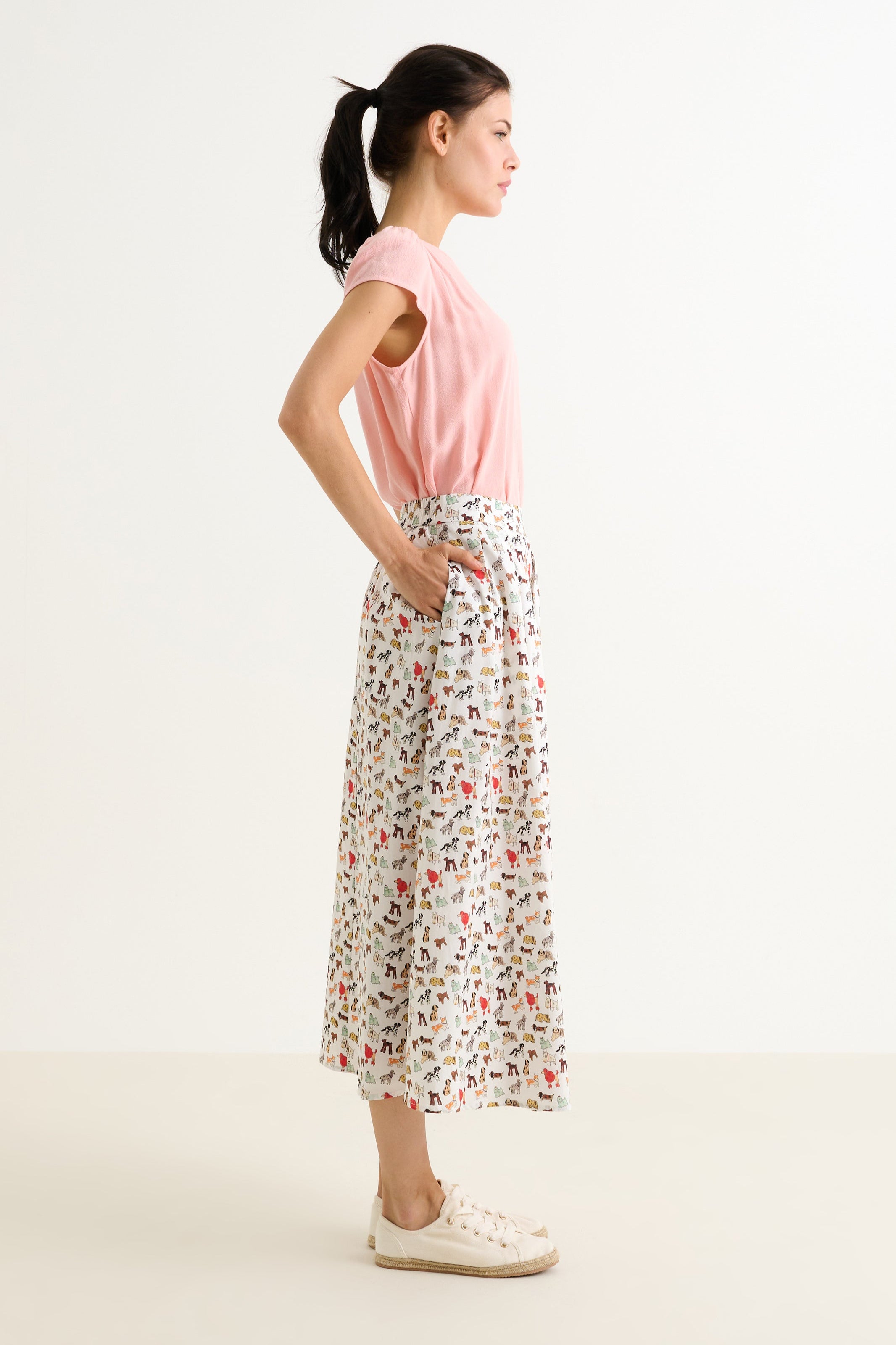 Lizea Dogs Day Midi Shirt - Multicoloured - Detail 2