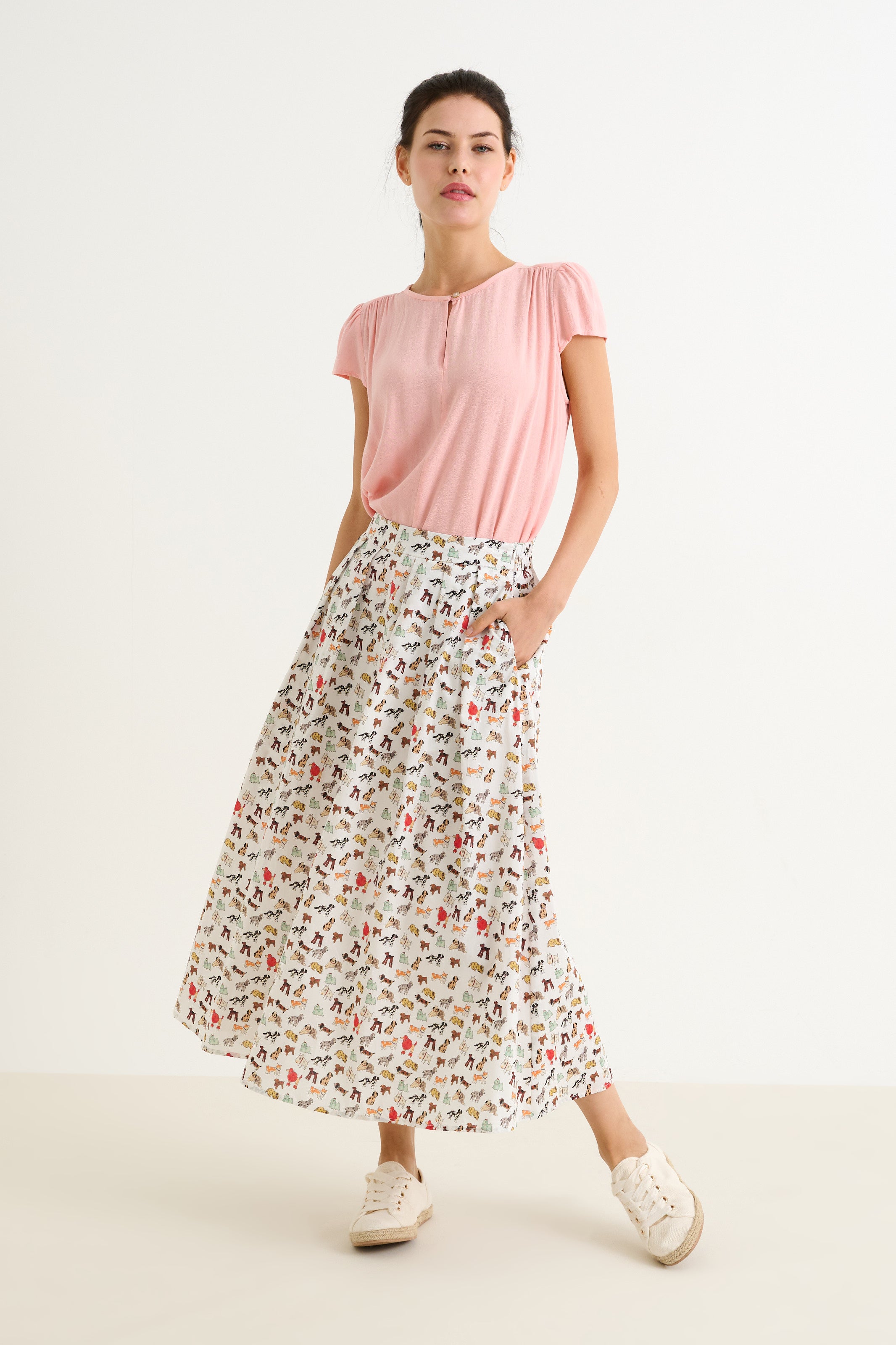 Lizea Dogs Day Midi Shirt - Multicoloured - Detail 1