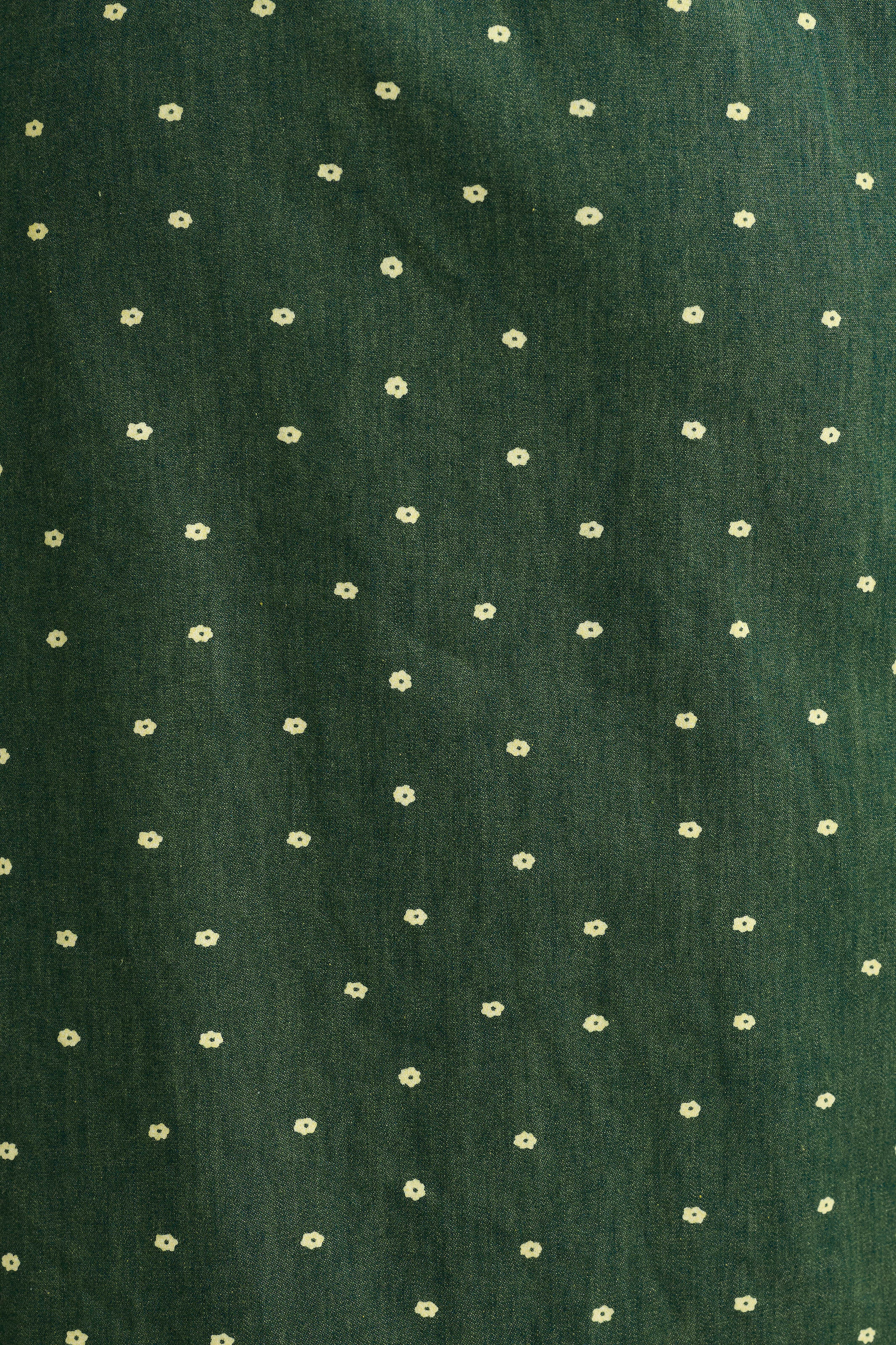 Lola Flower Dot Print Balloon Sleeve Shirtdress - Fern Green