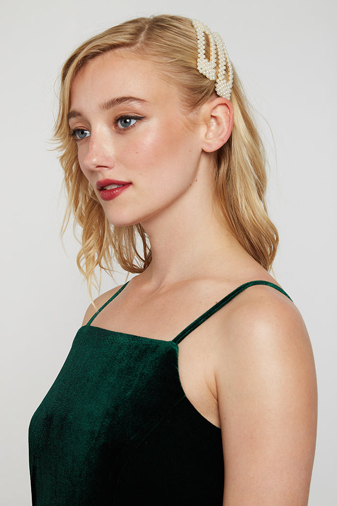 Lubin Velvet Cami Midi Dress - Green - Detail 1