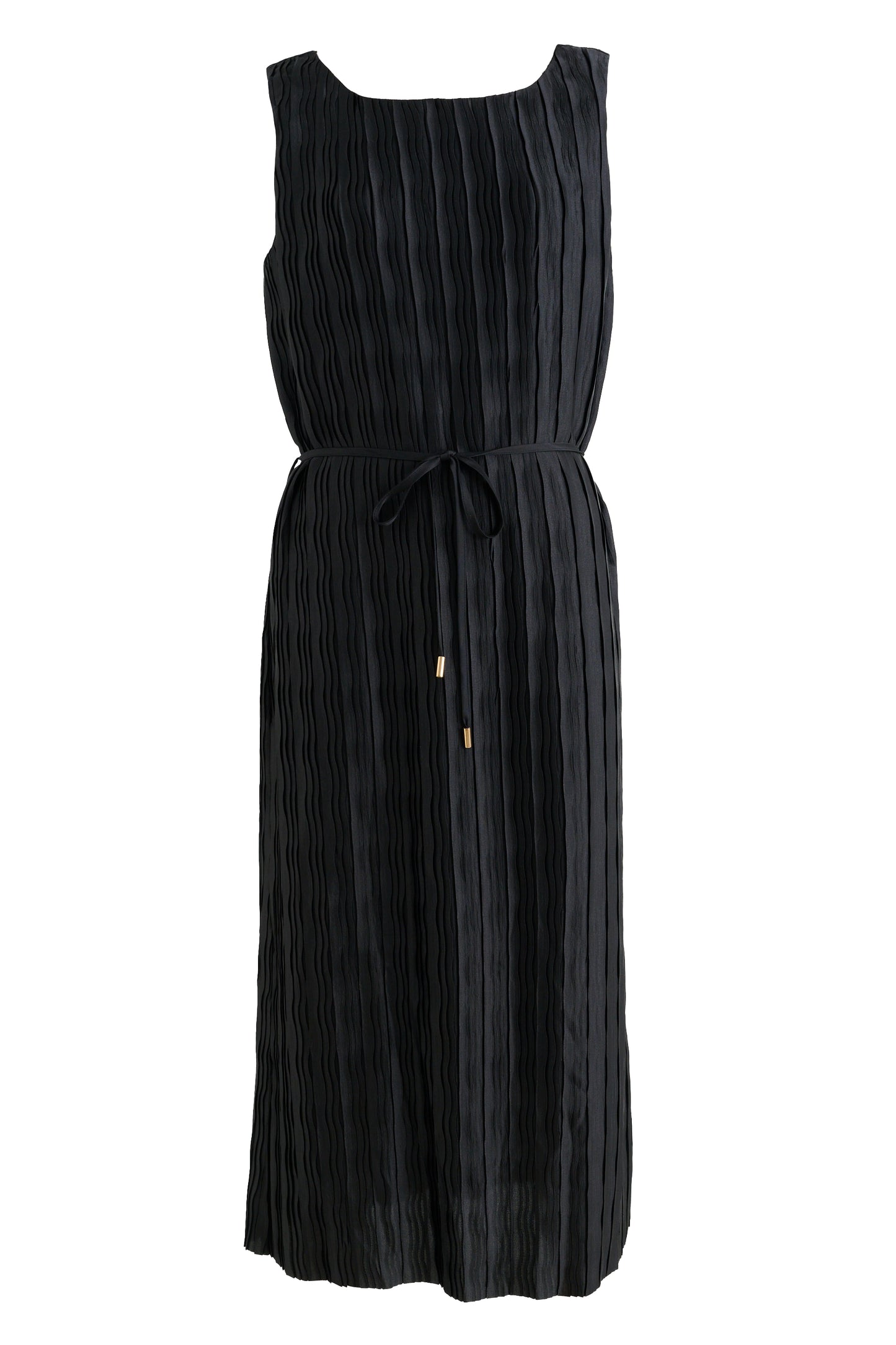 Lumina Pleat Surprise Sleeveless Midi Dress - Black