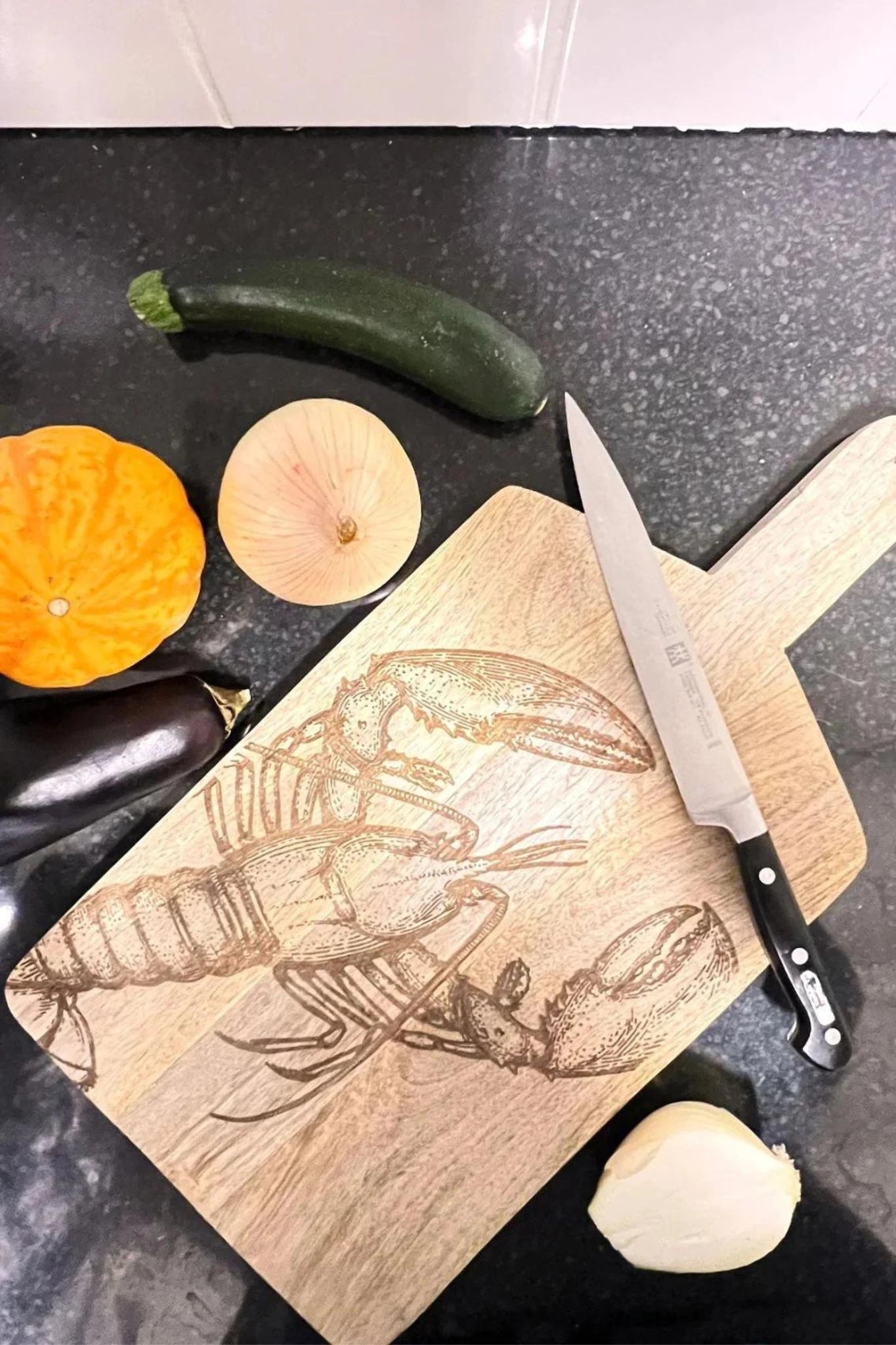 Lobster Etched Wood Chopping Board