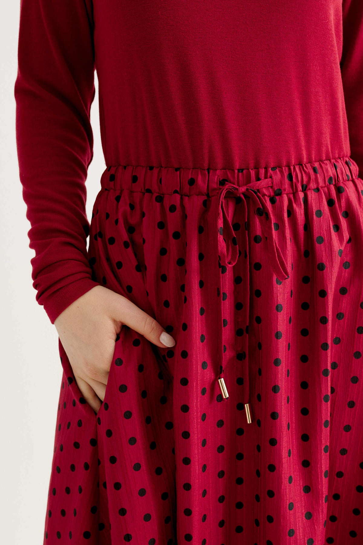 Lyra Spot Dress - Wine