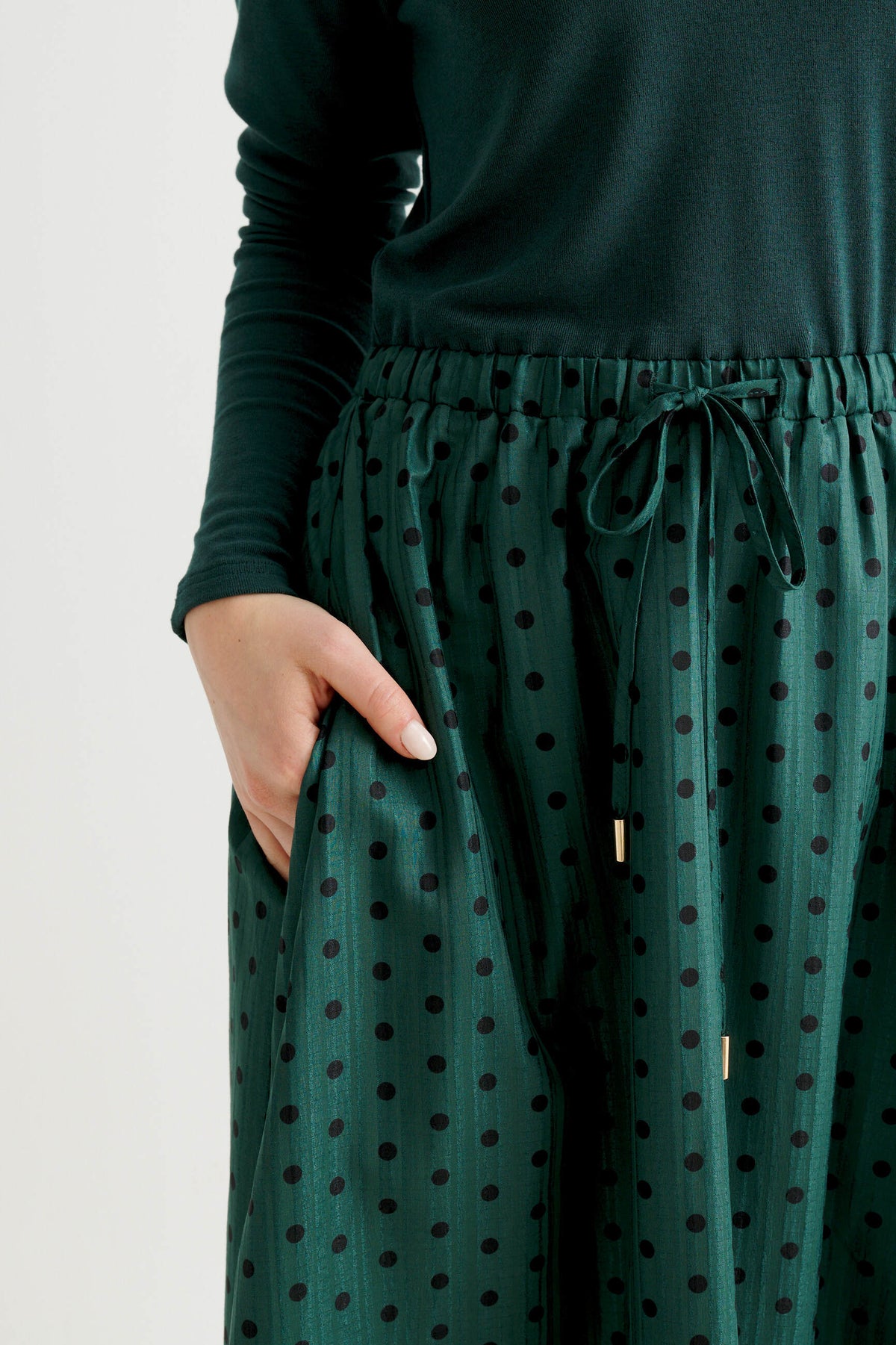 Lyra Spot Dress - Forest Green