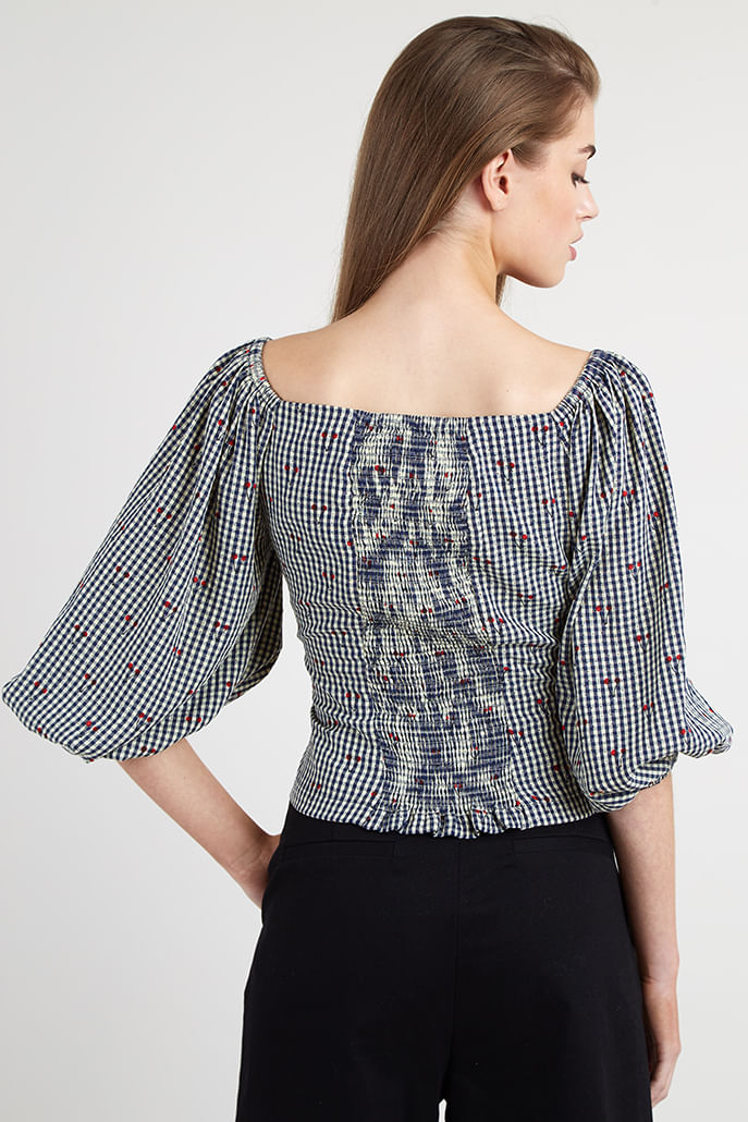 Louche Maewenn Cherry Check Blouse