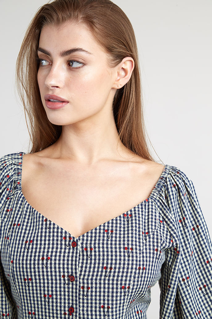 Louche Maewenn Cherry Check Blouse