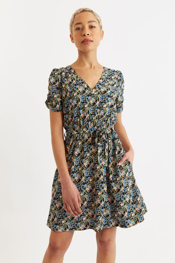 Magdalena Watercolour Floral Mini Dress - Front