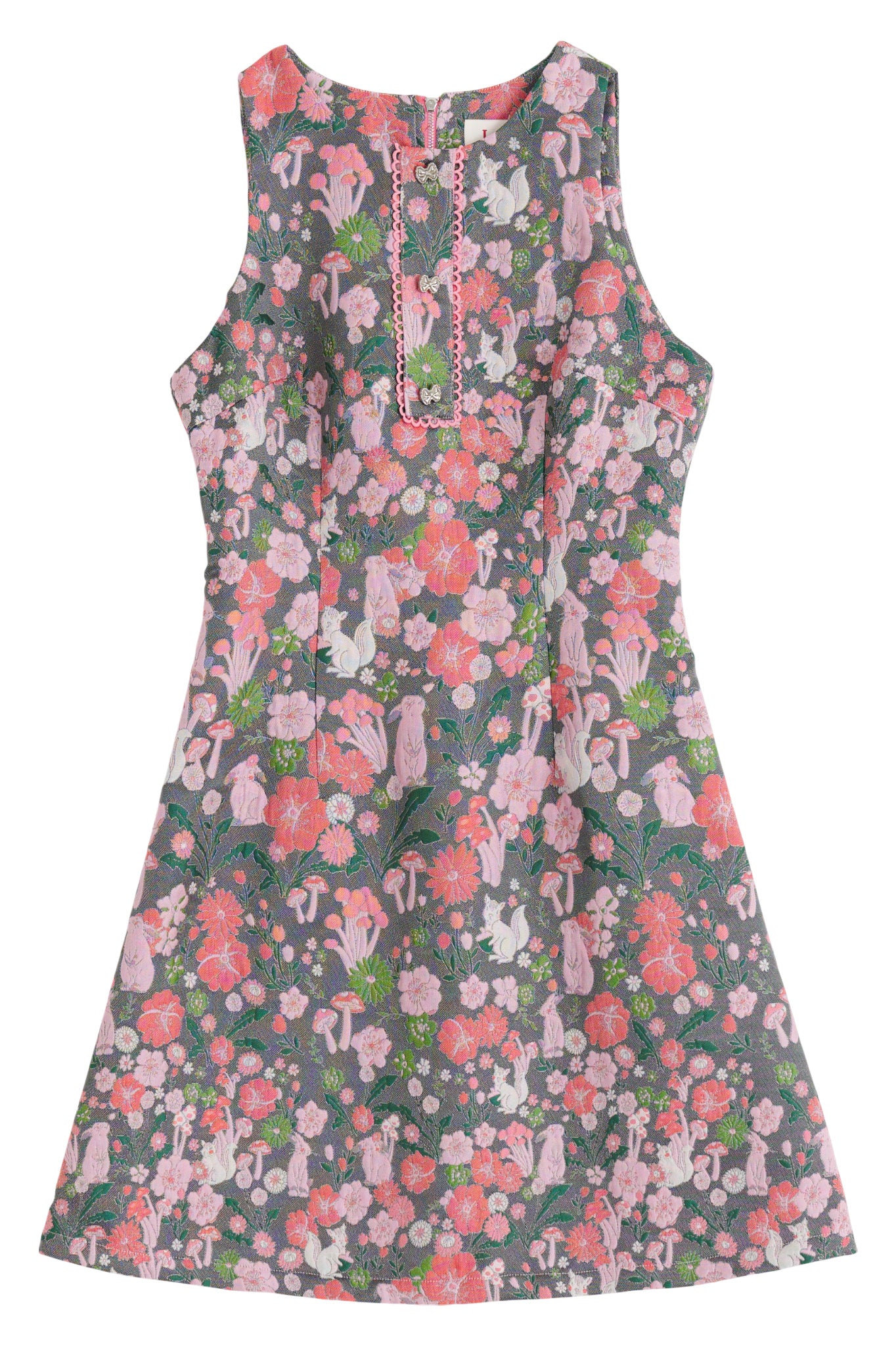 Marcia Fairytale Jacquard A-line Mini Dress - Pink