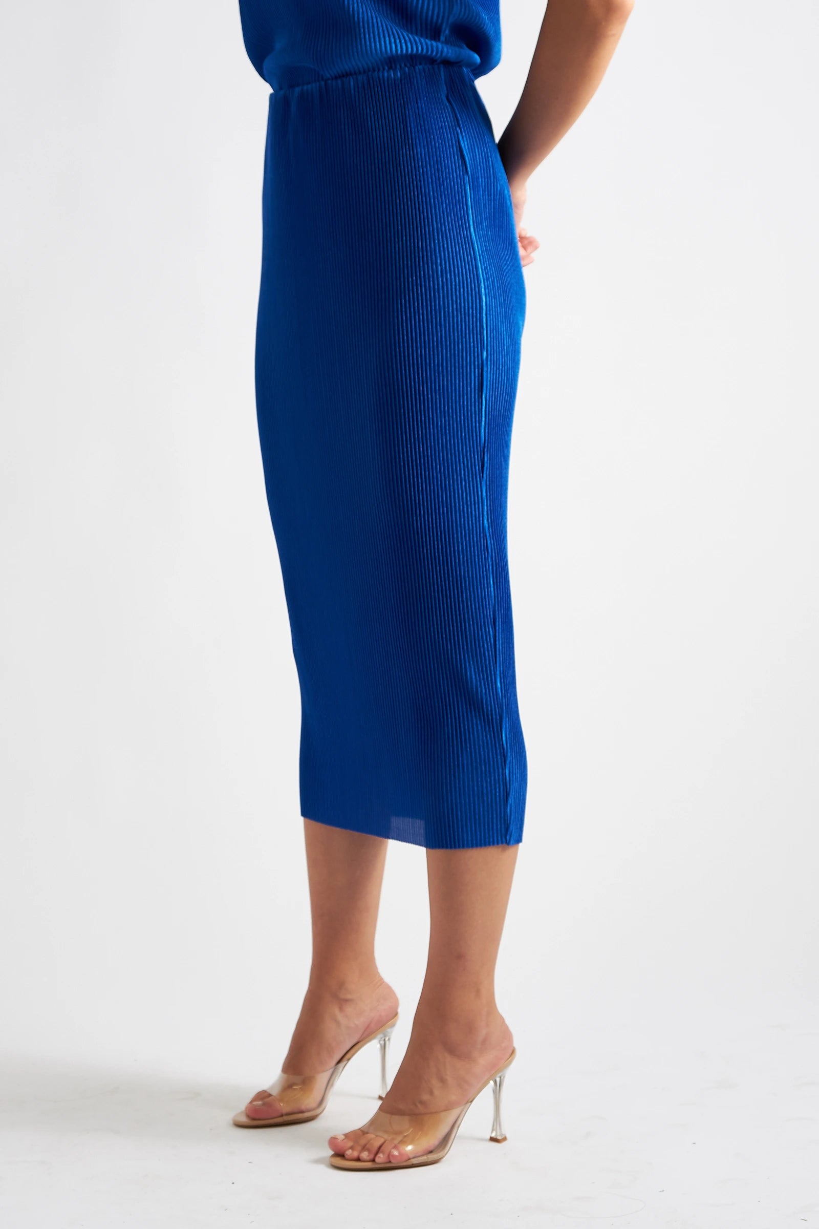 Maylis Pleat Midi Skirt - Cobalt - Detail 2