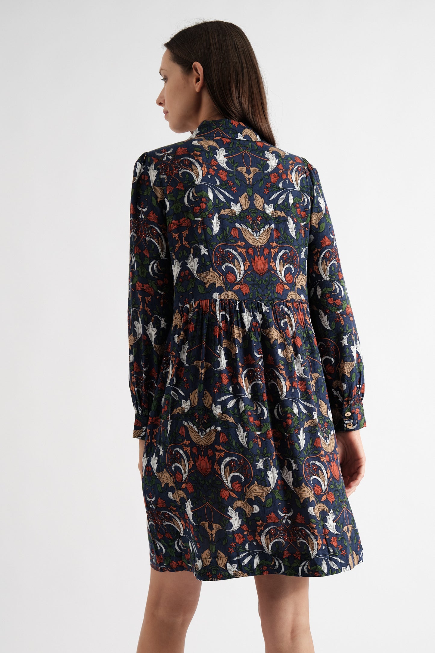 Melly Arts & Crafts Print Long Sleeve Mini Dress