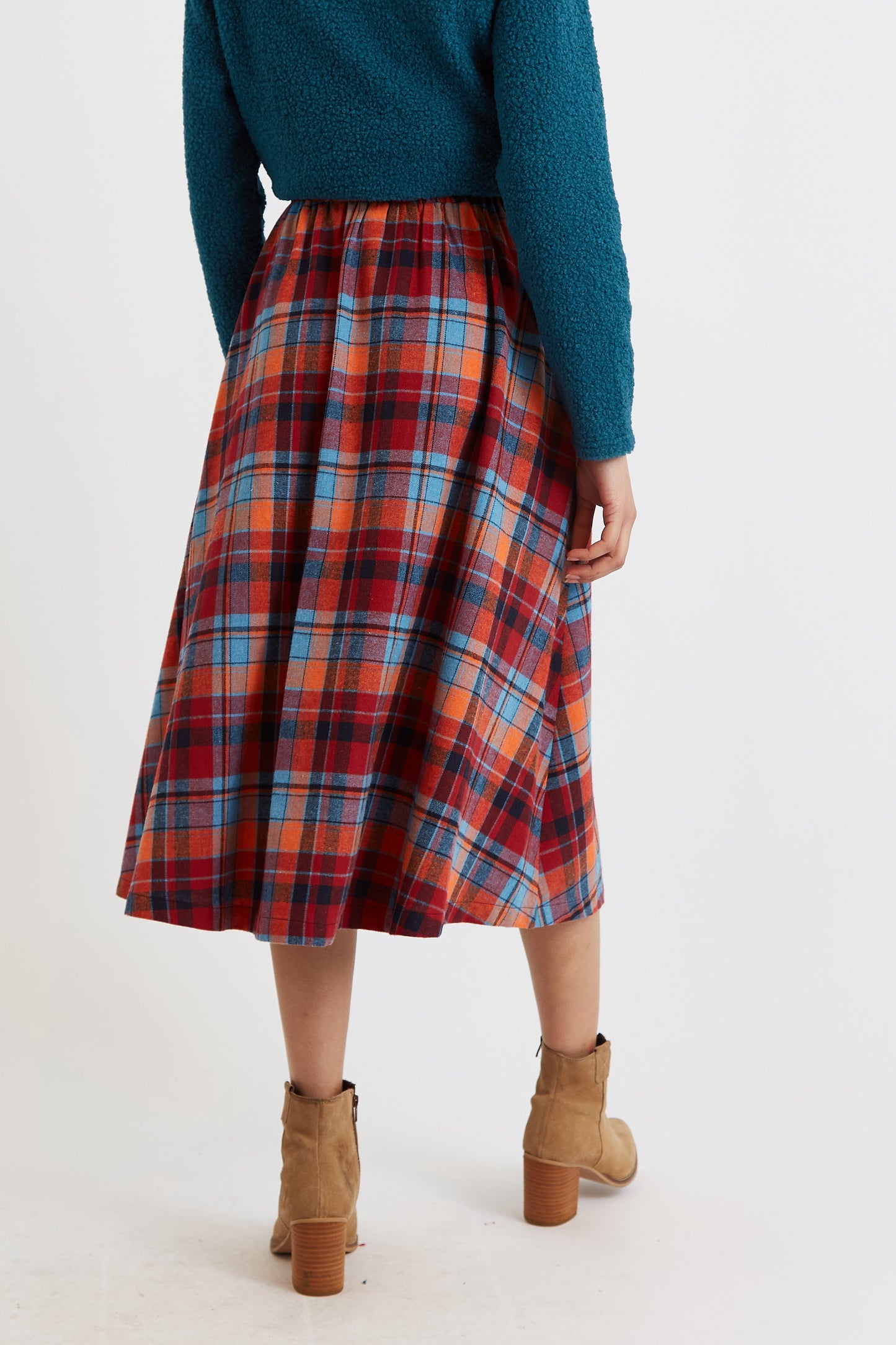 Nese New Tartan Midi Skirt