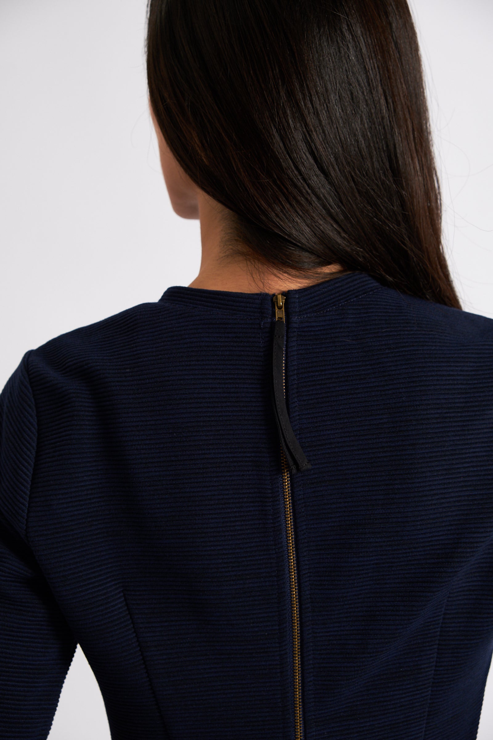 Nila Rib Bodycon Midi Dress - Navy - Detail 2