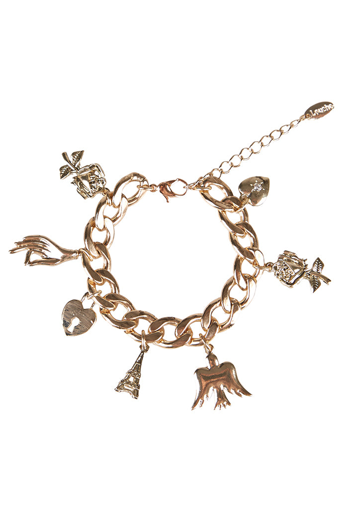 Nile Gold Finish Charm Bracelet