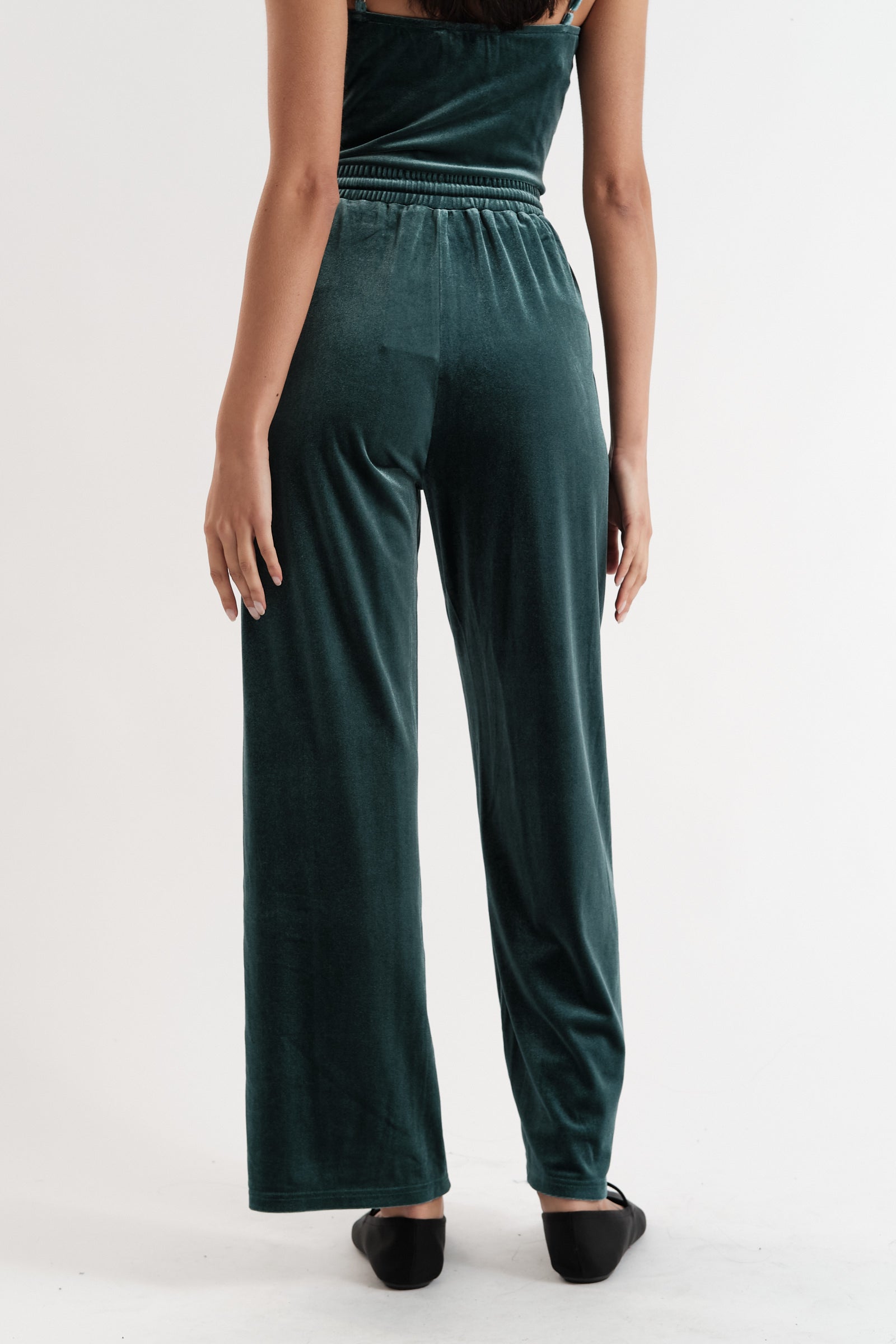 Nuccia Velvet Trousers in Teal - Detail 1