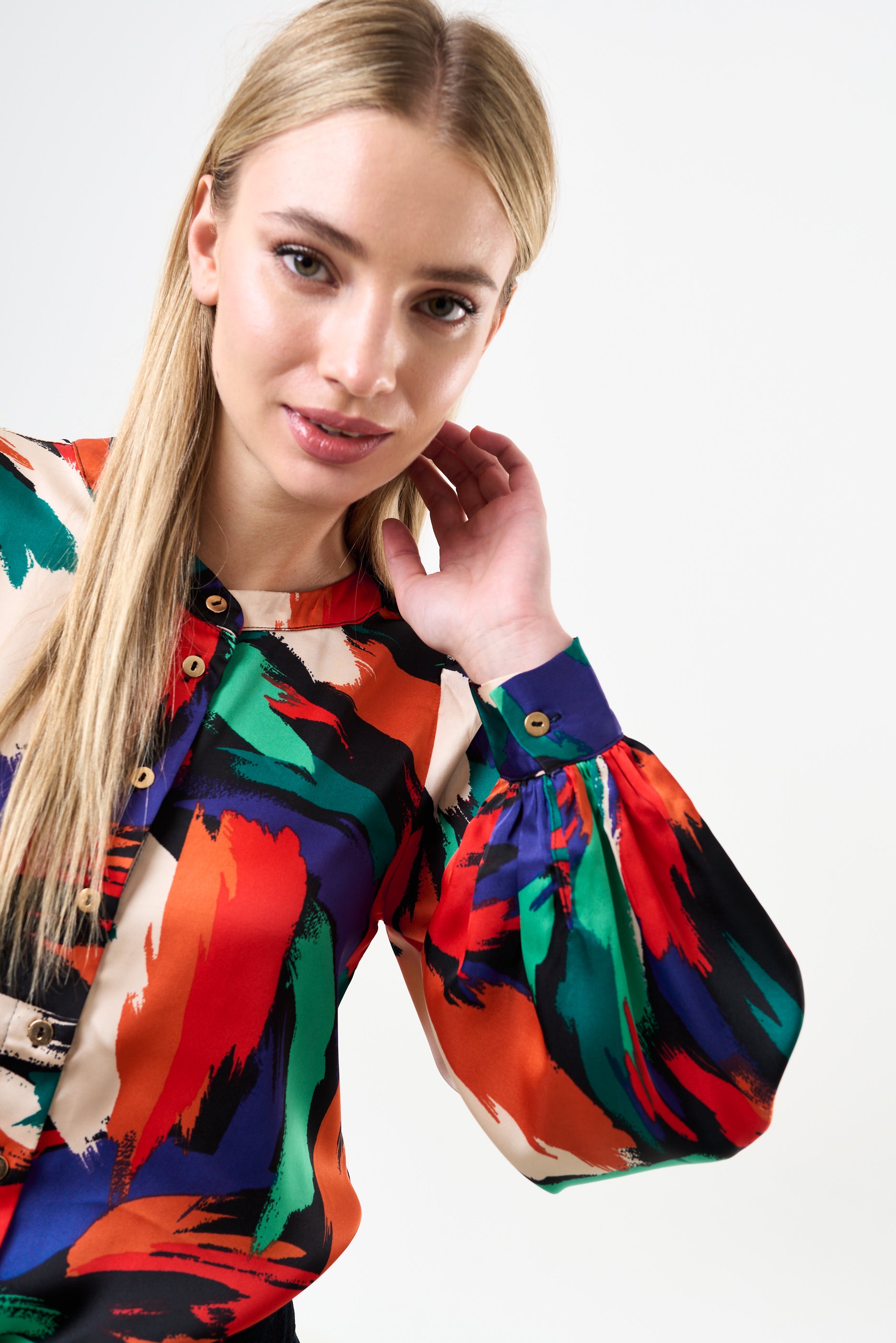 Orlan Hofmann Print Long Sleeve Blouse - Detail 1