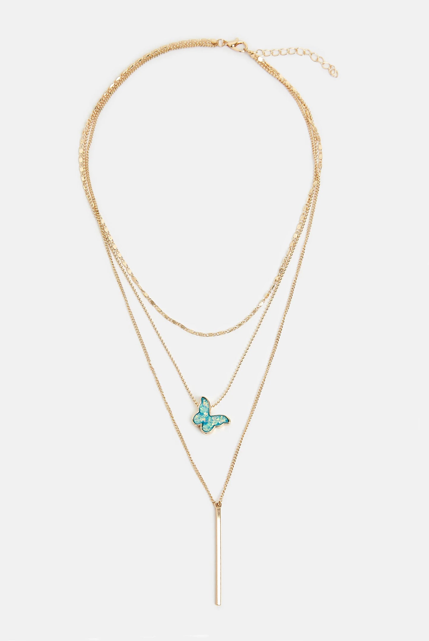 Louche Papillon 3 Strand Pendant Necklace