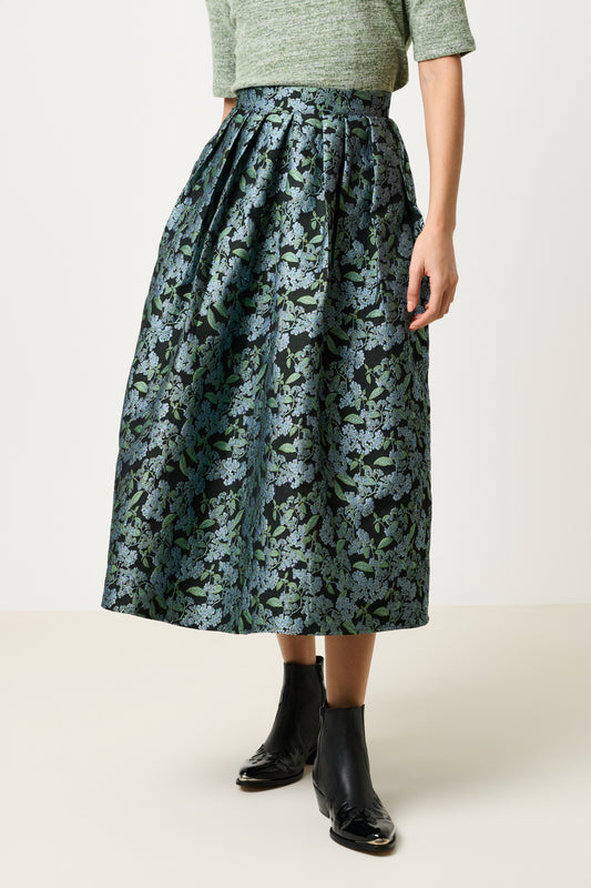 Pasadena Blossom Jacquard Midi Skirt