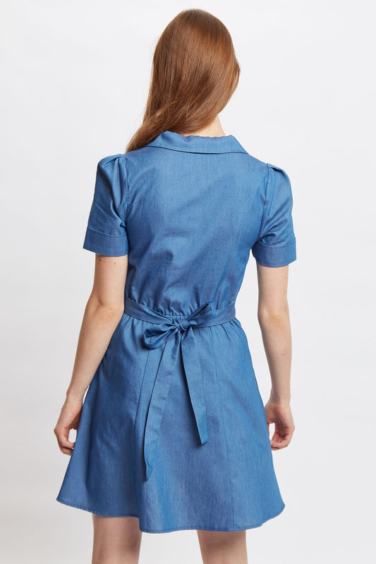 Louche Perry Chambray Short Sleeve Shirt Dress