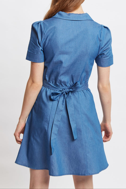 Louche Perry Chambray Short Sleeve Shirt Dress