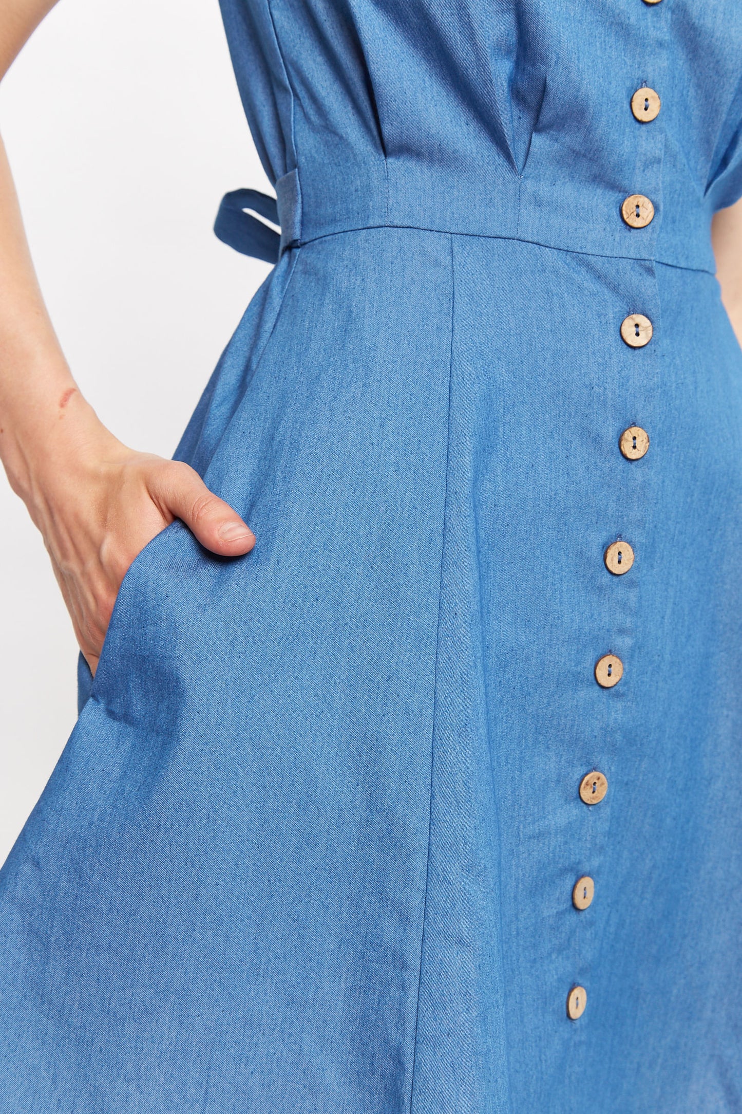 Louche Perry Chambray Short Sleeve Shirt Dress