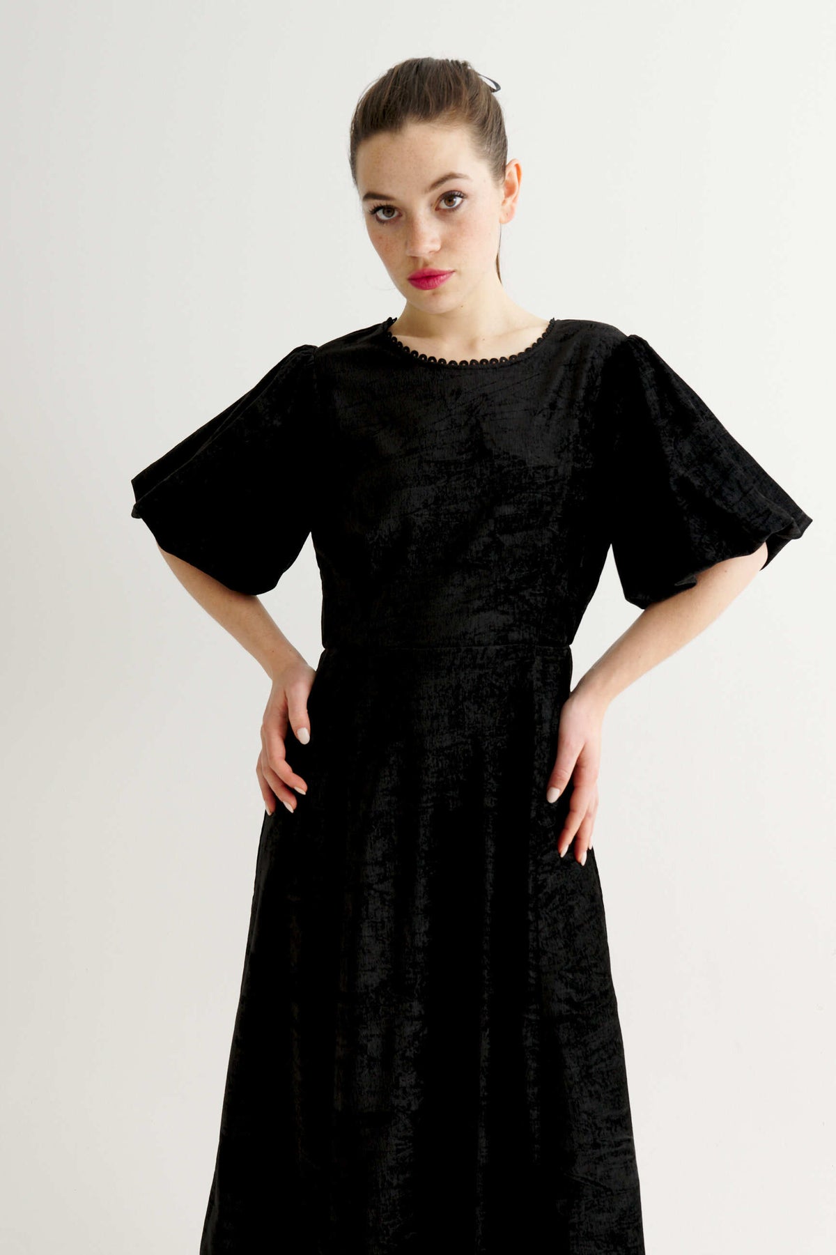 Philo Matte Velvet Dress - Black