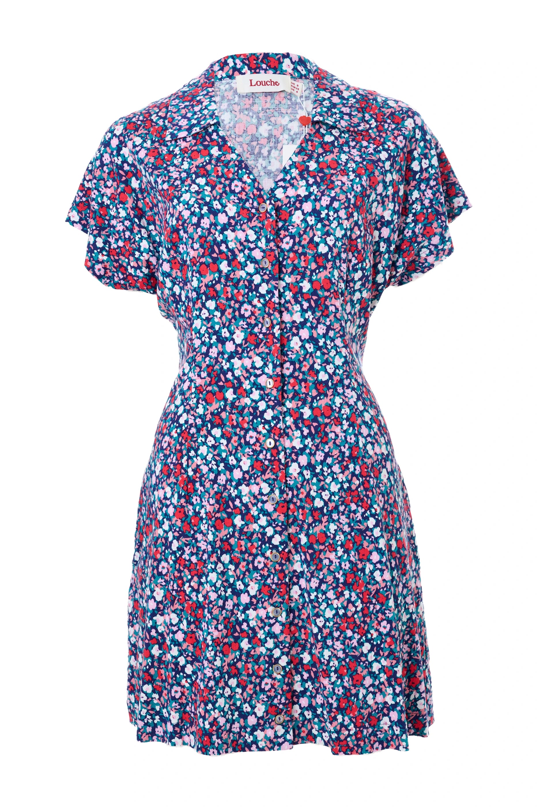 Prudence Tutti Frutti Print Laced Back Mini Dress - Styled