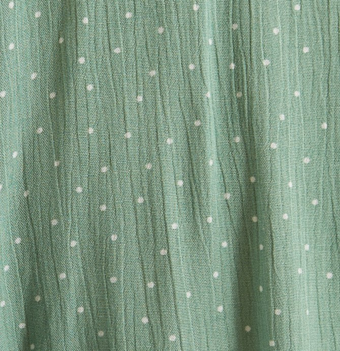 Unity Petite Dot V-Neck Midi Dress - Mint - Fabric & Print Detail