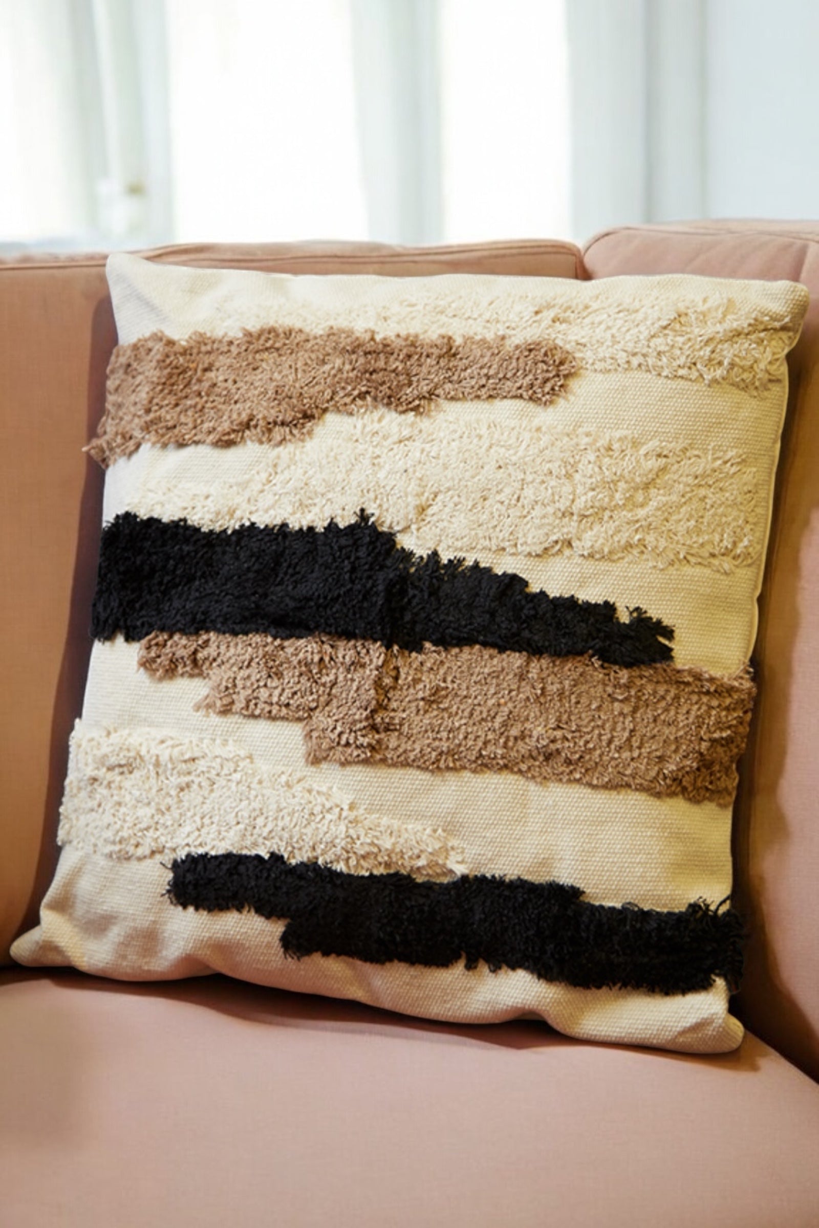 3 Colour Tufted Cushion
