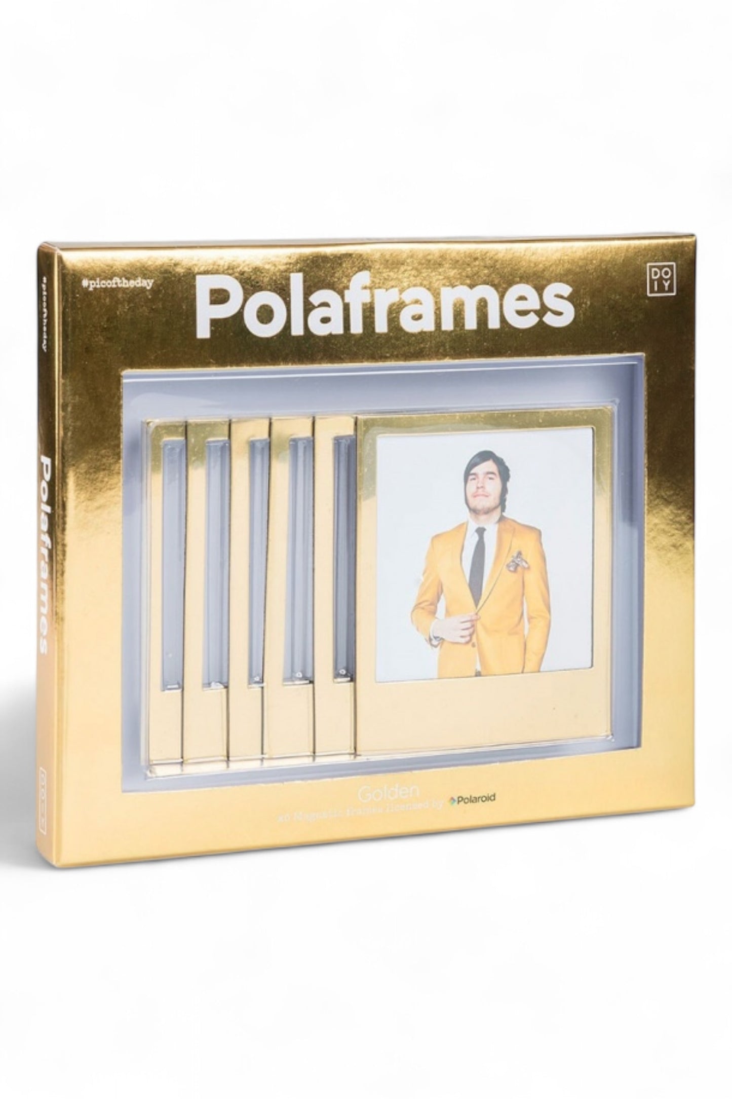 Set Of 6 Gold Magnetic Polaframes