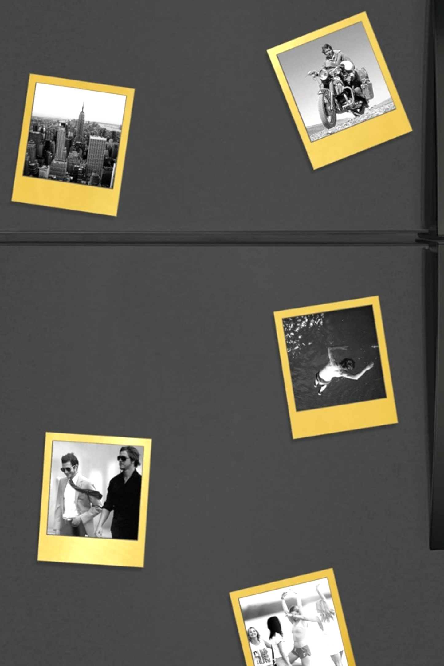 Set Of 6 Gold Magnetic Polaframes